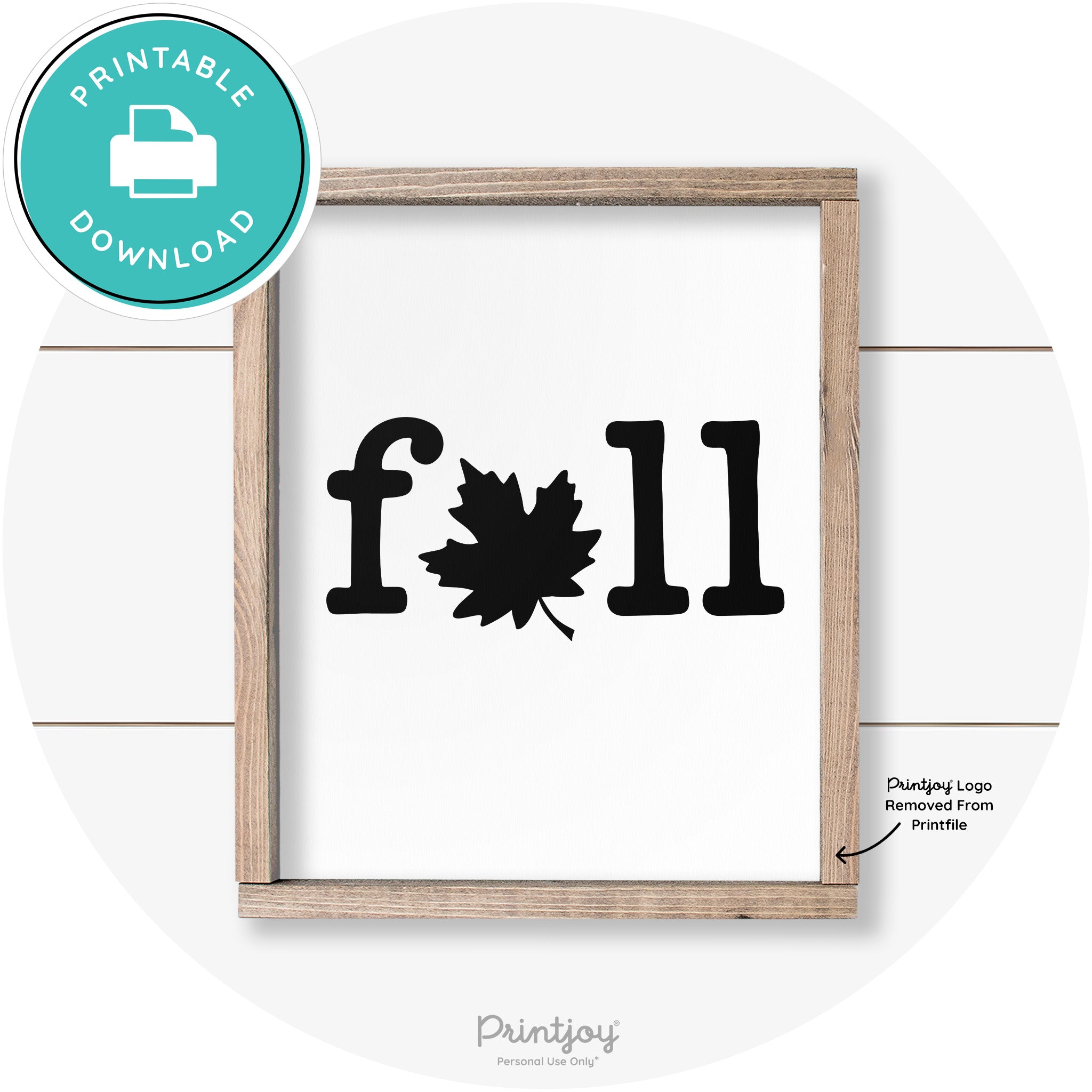 Fall Maple Leaf Cute Modern Farmhouse Wall Art Free Printable