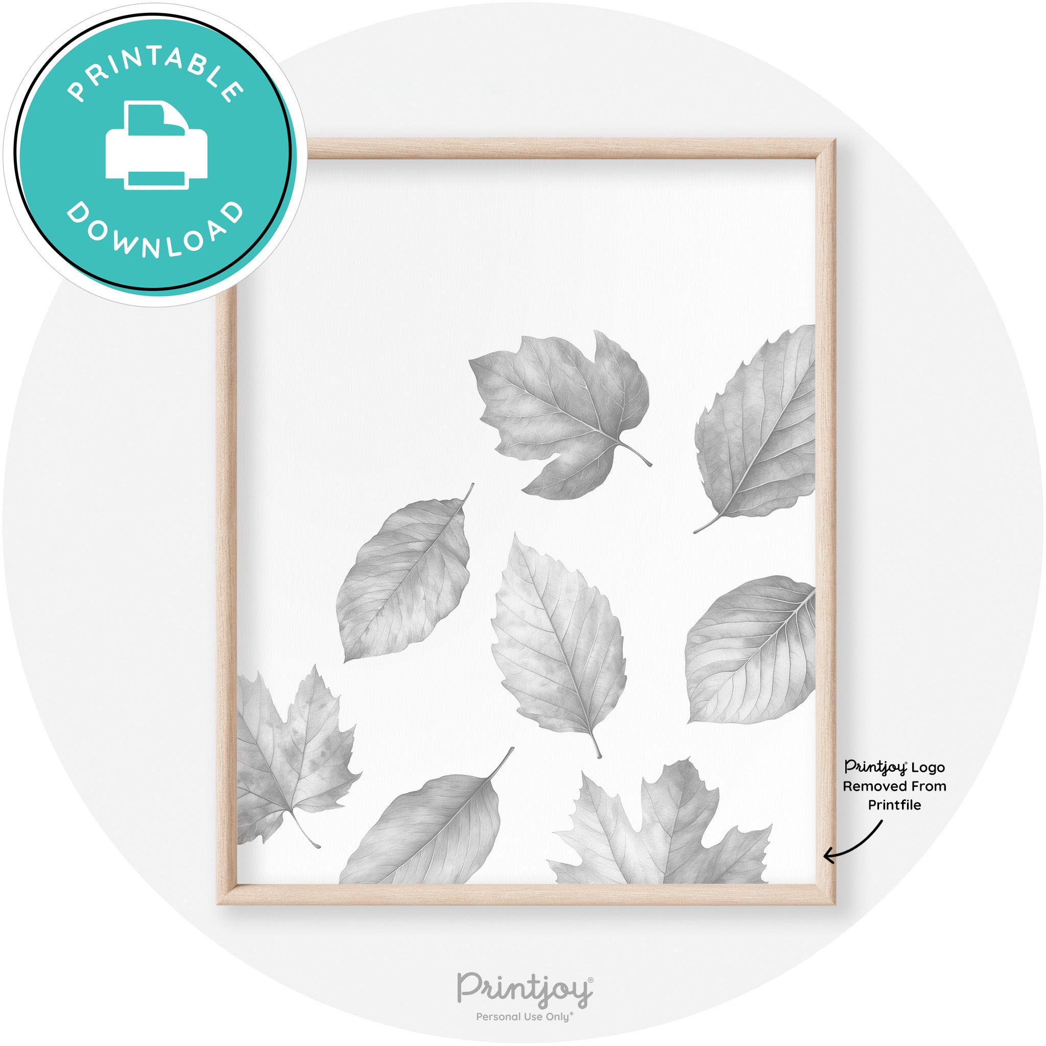 Fall Leaves Neutral Watercolor Transitional Wall Art Free Printable
