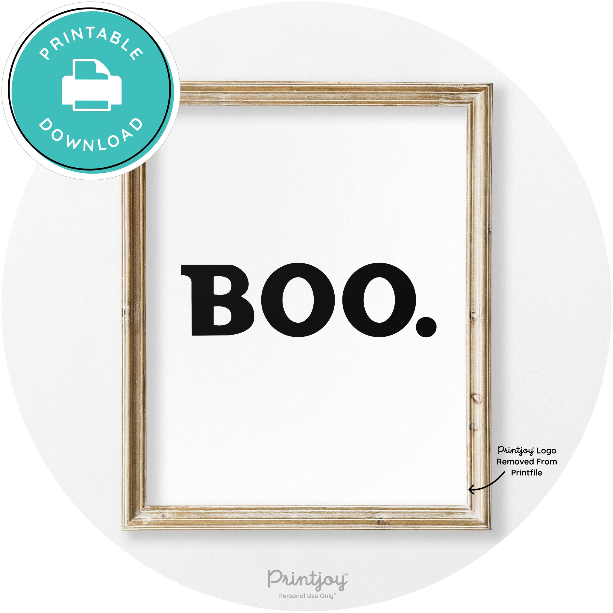 Boo Halloween Modern Vintage Wall Art Decor Free Printable