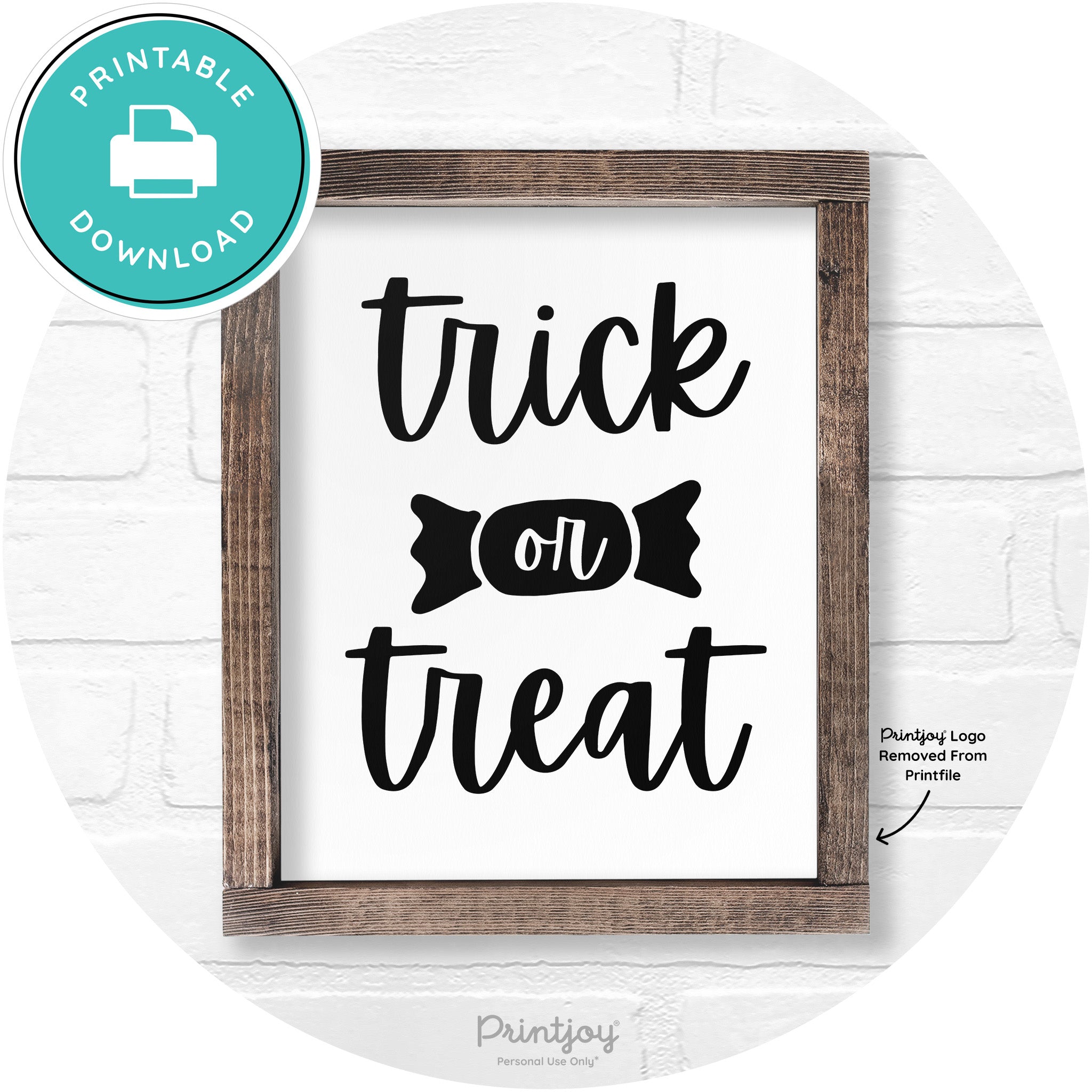 Trick Or Treat Halloween Rustic Farmhouse Wall Art Free Printable
