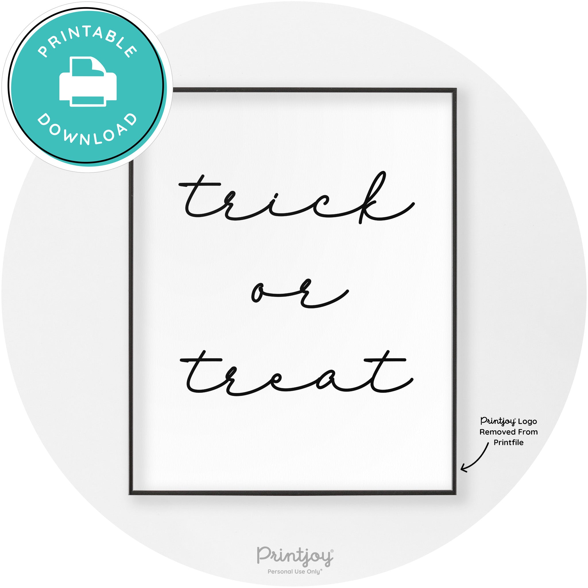 Halloween Cute Trick Or Treat Modern Chic Wall Art Printable - Printjoy