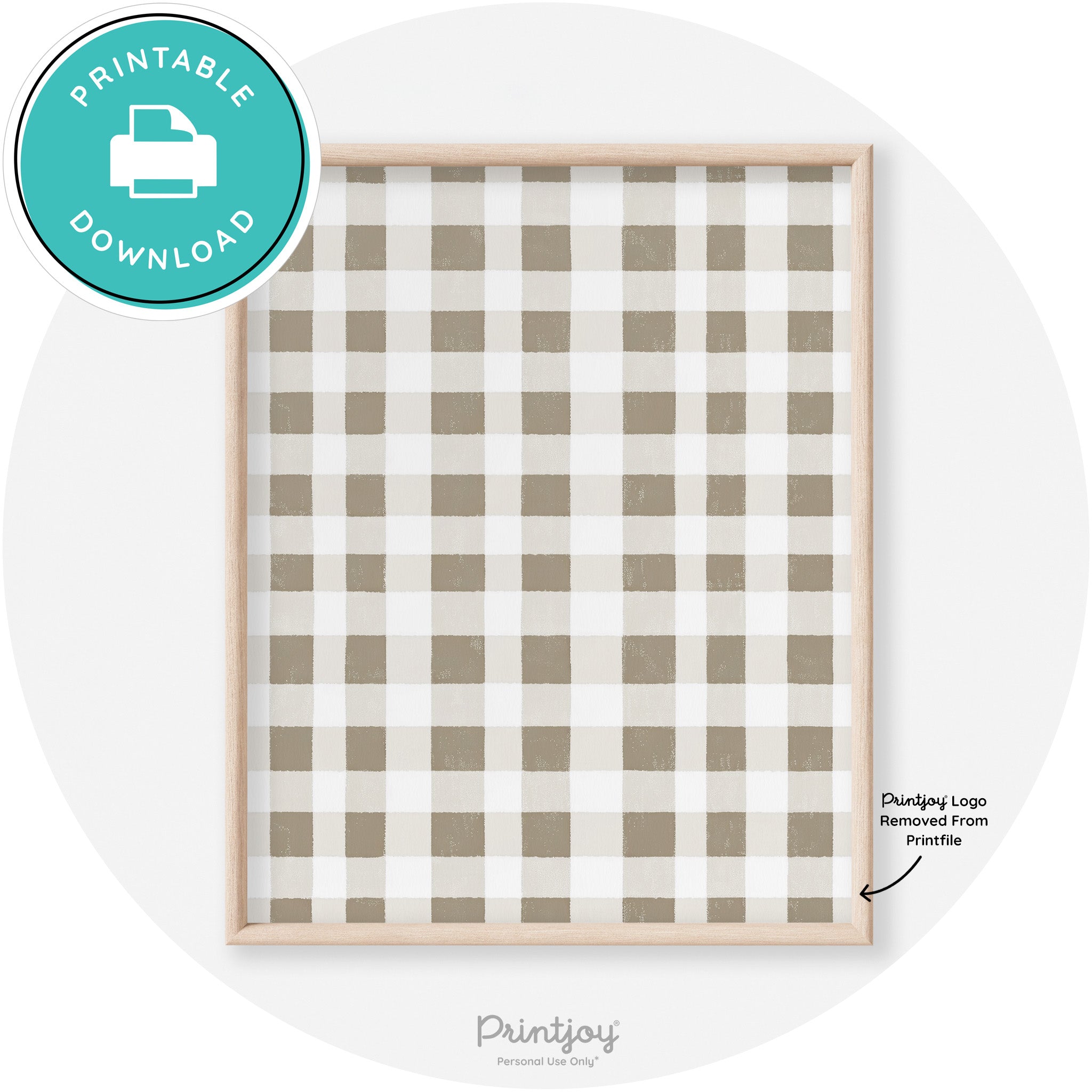Fall Plaid Neutral Modern Transitional Decor Wall Art Free Printable - Printjoy