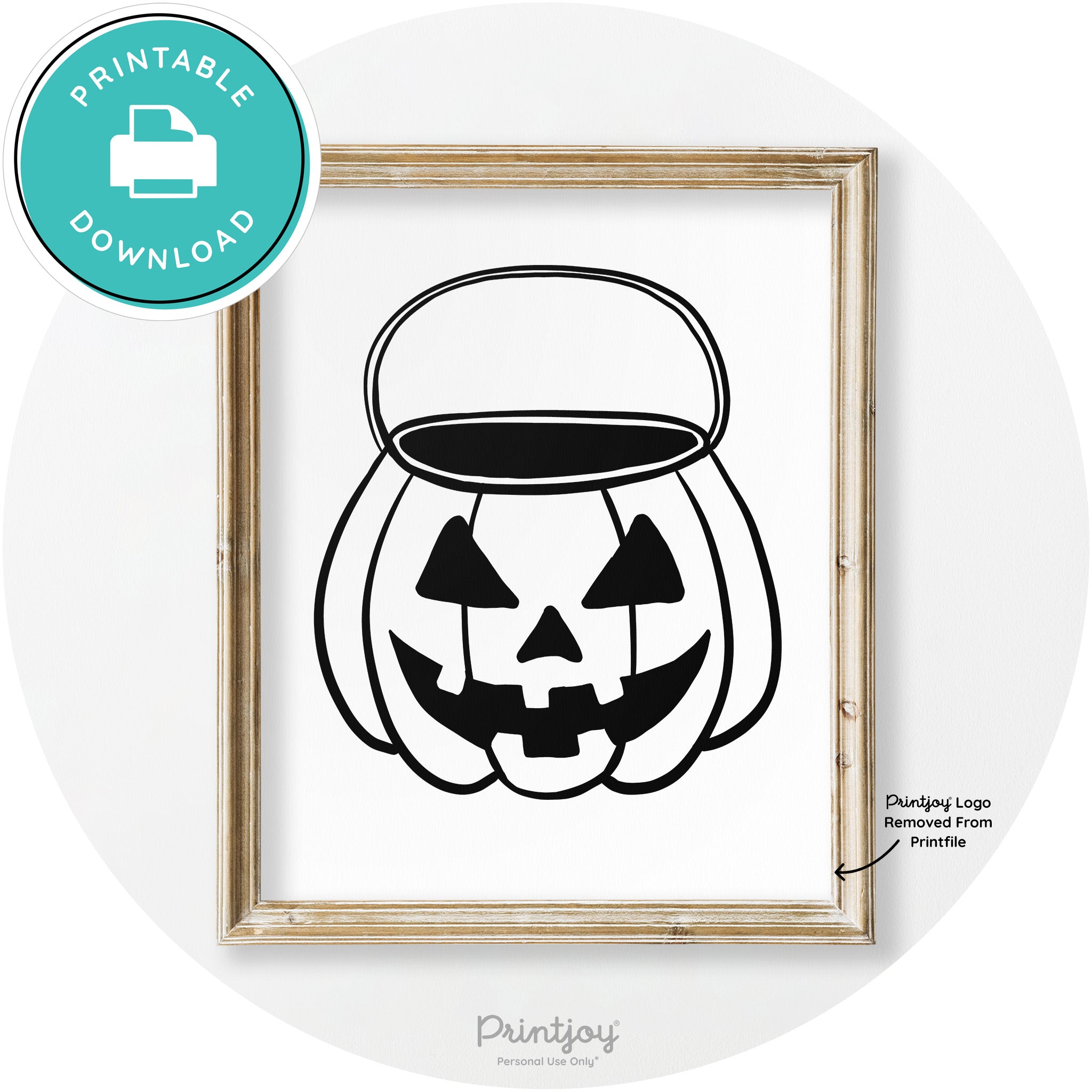 Jack O Lantern Treat Bucket Vintage Halloween Wall Art Free Printable