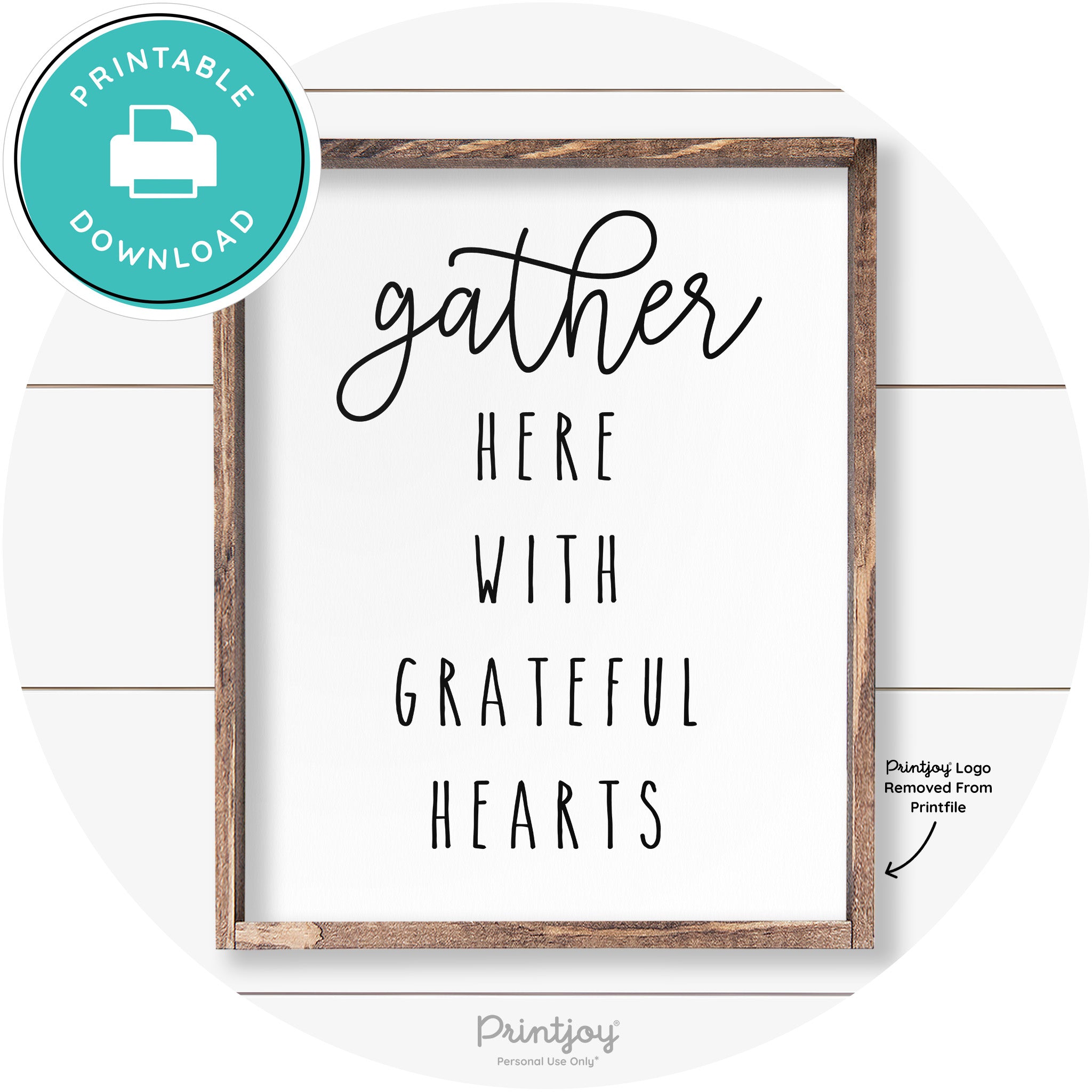 Gather Here Grateful Hearts Farmhouse Wall Art Decor Free Printable