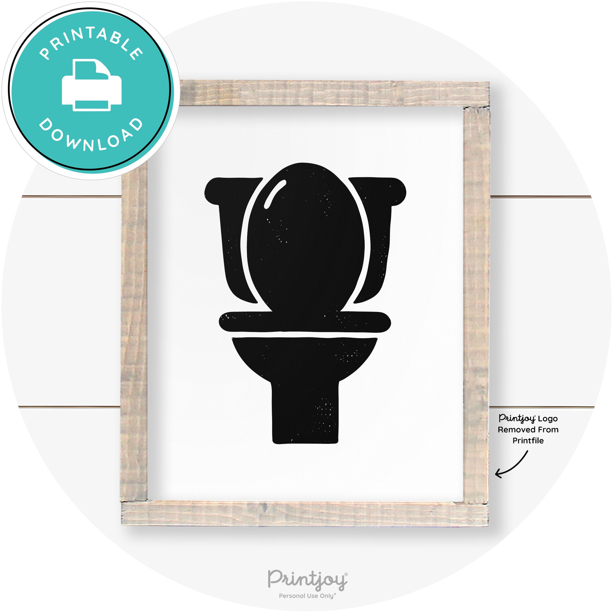 Toilet Seat Bathroom Sign Farmhouse Wall Art Decor Free Printable