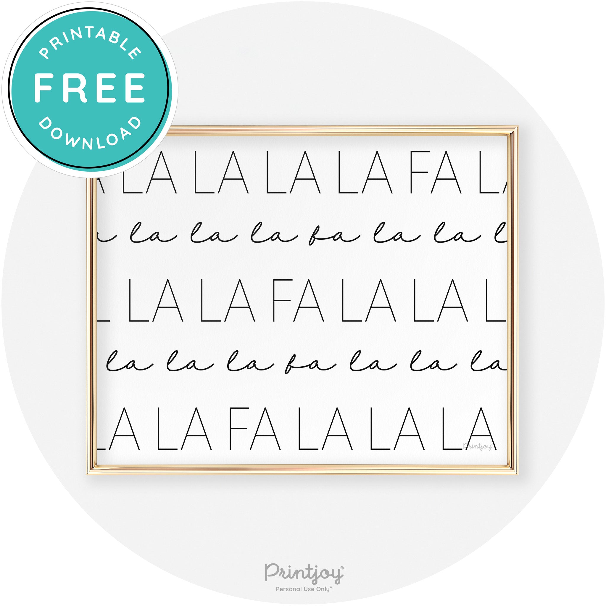 Fa La La Pattern Cute Modern Chic Wall Art Decor Free Printable
