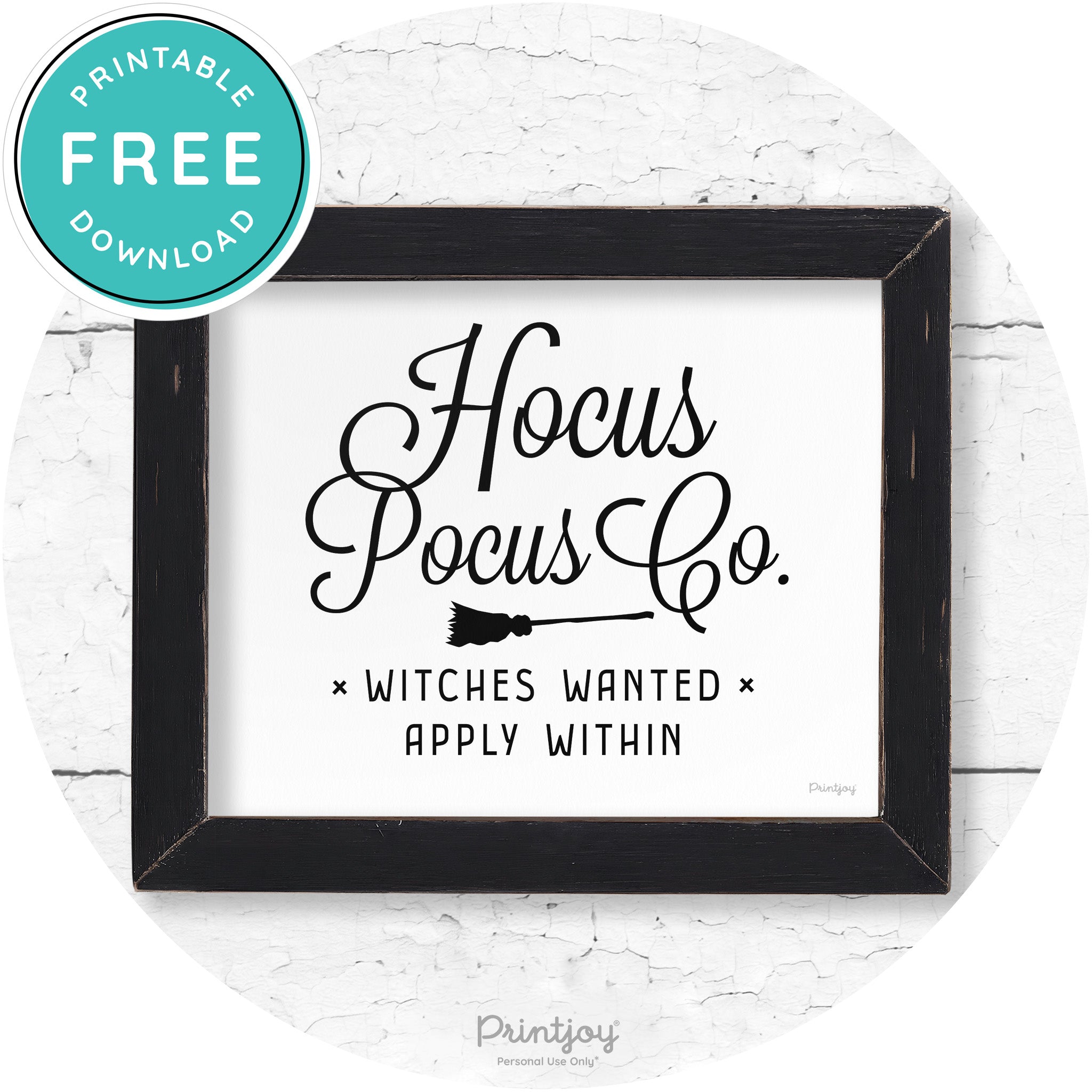 Hocus Pocus Co Witches Rustic Farmhouse Wall Art Decor Free Printable