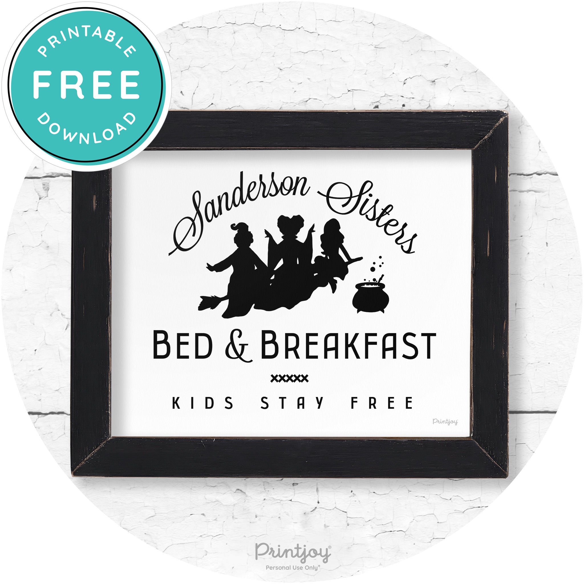 Witches Bed And Breakfast Rustic Farmhouse Wall Art Free Printable