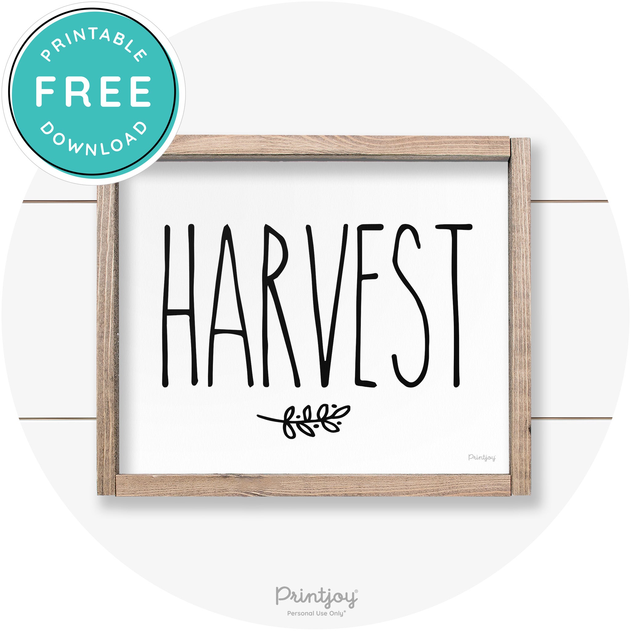Fall Harvest Tall Letting Cute Farmhouse Wall Art Printable