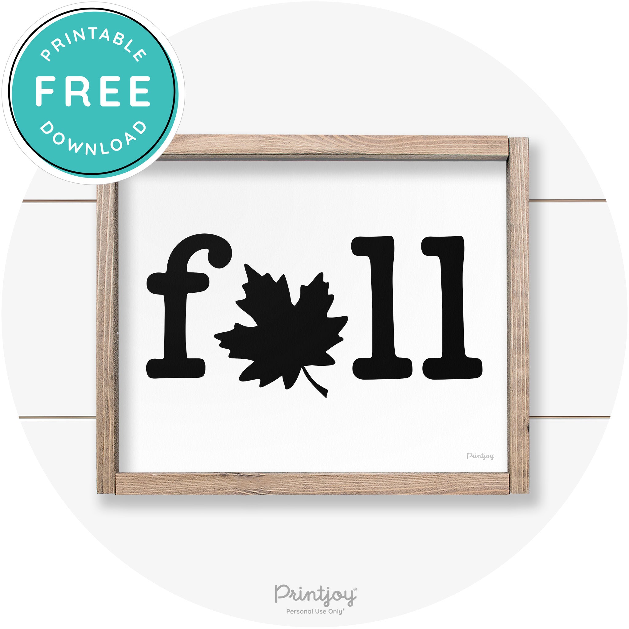 Fall Maple Leaf Cute Modern Farmhouse Wall Art Free Printable