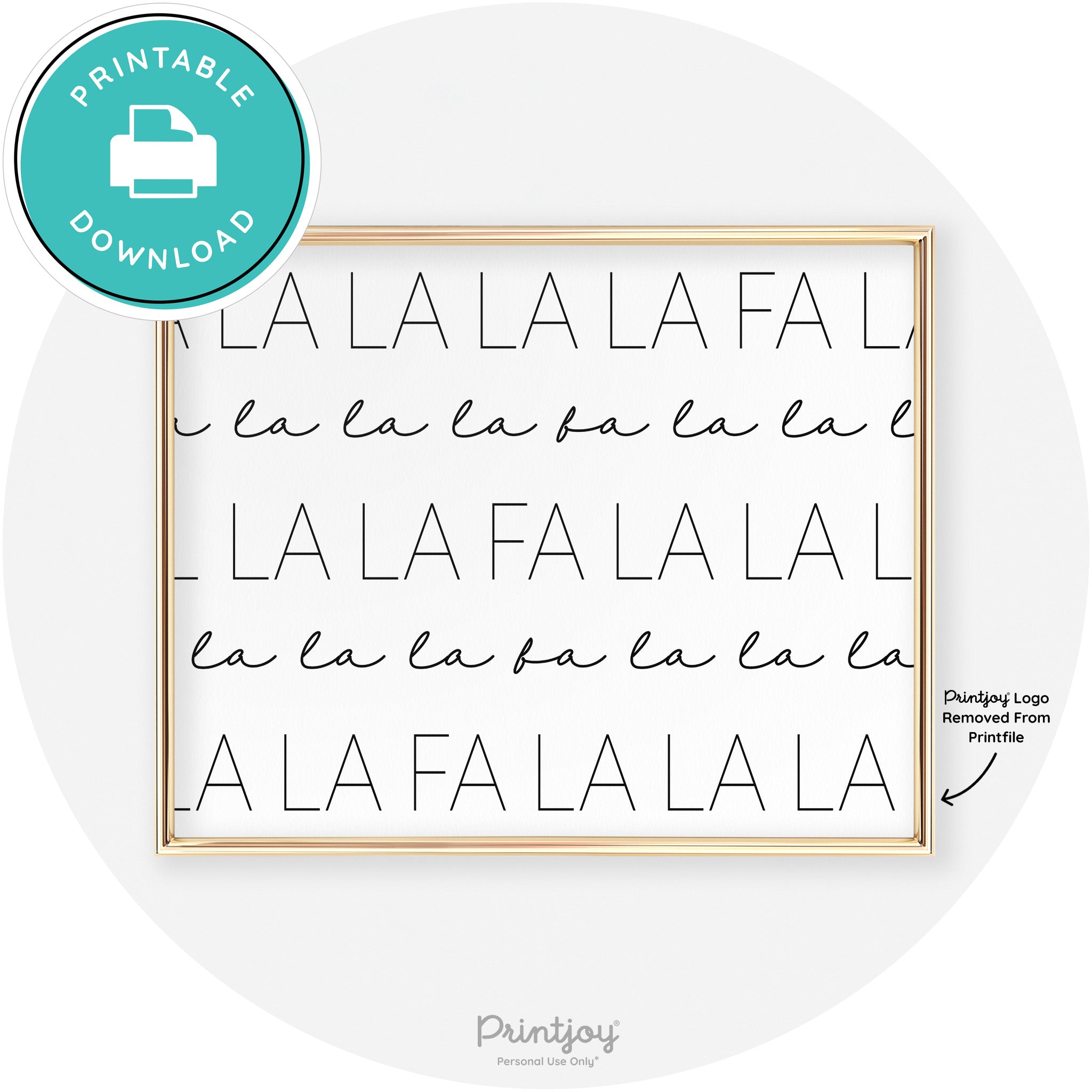 Fa La La Pattern Cute Modern Chic Wall Art Decor Free Printable