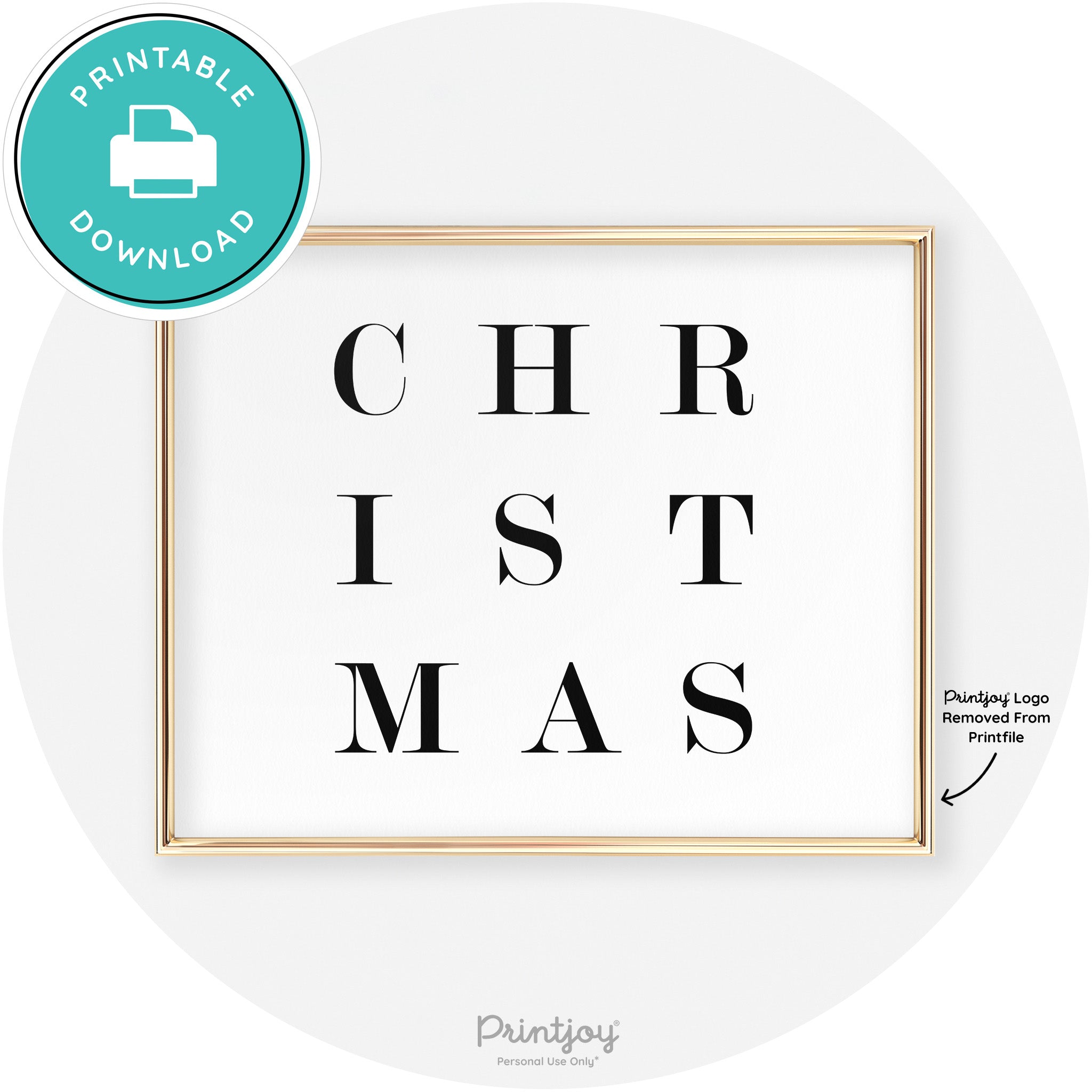 Christmas Typography Cute Modern Chic Decor Wall Art Free Printable