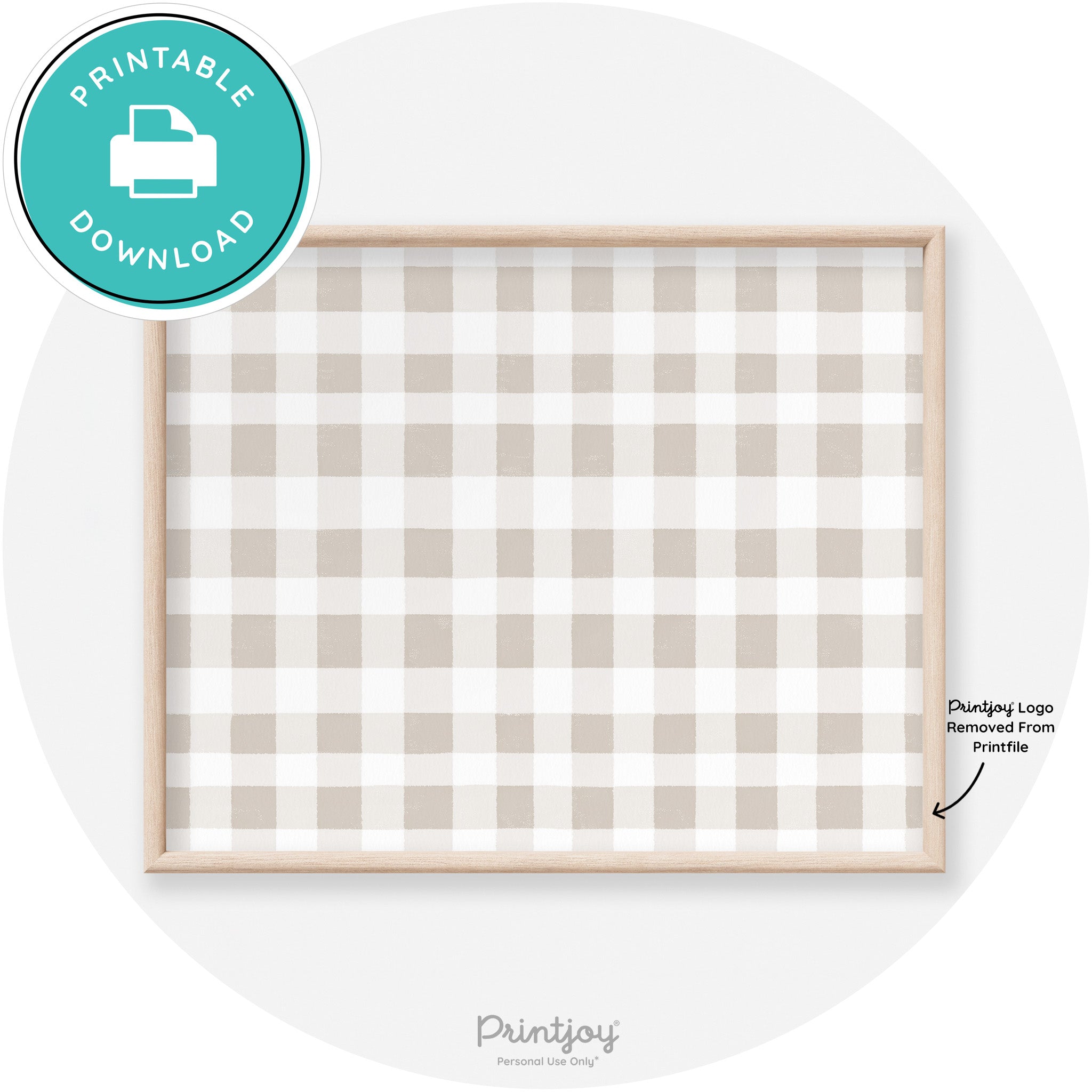 Fall Plaid Neutral Modern Transitional Decor Wall Art Free Printable - Printjoy
