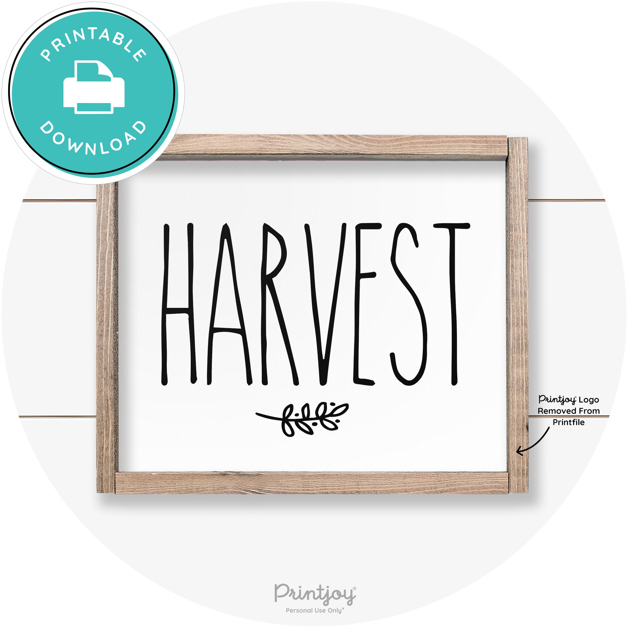 Fall Harvest Tall Letting Cute Farmhouse Wall Art Printable
