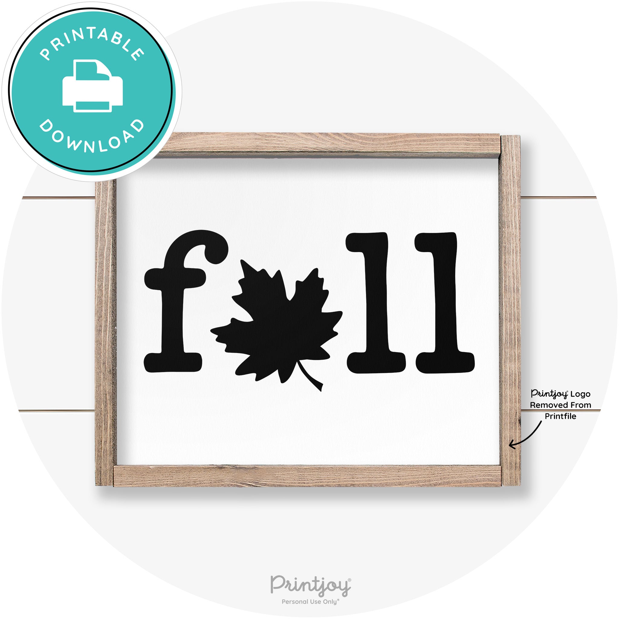 Fall Maple Leaf Cute Modern Farmhouse Wall Art Free Printable