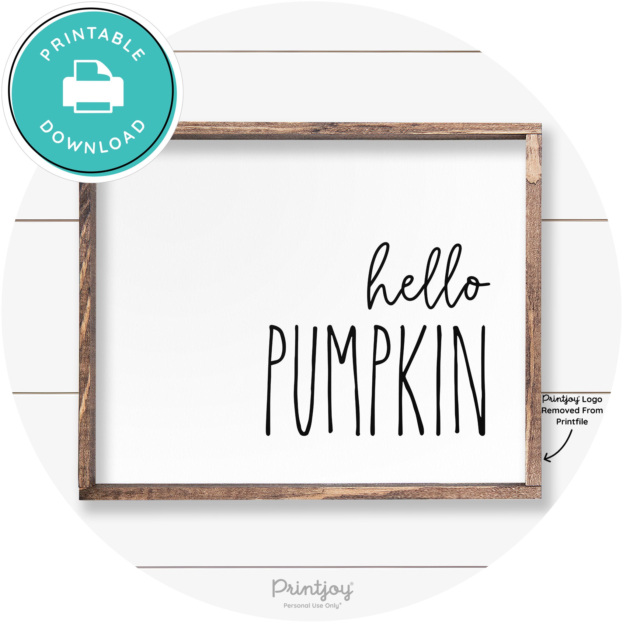 Hello Pumpkin Cute Fun Simple Farmhouse Wall Art Free Printable