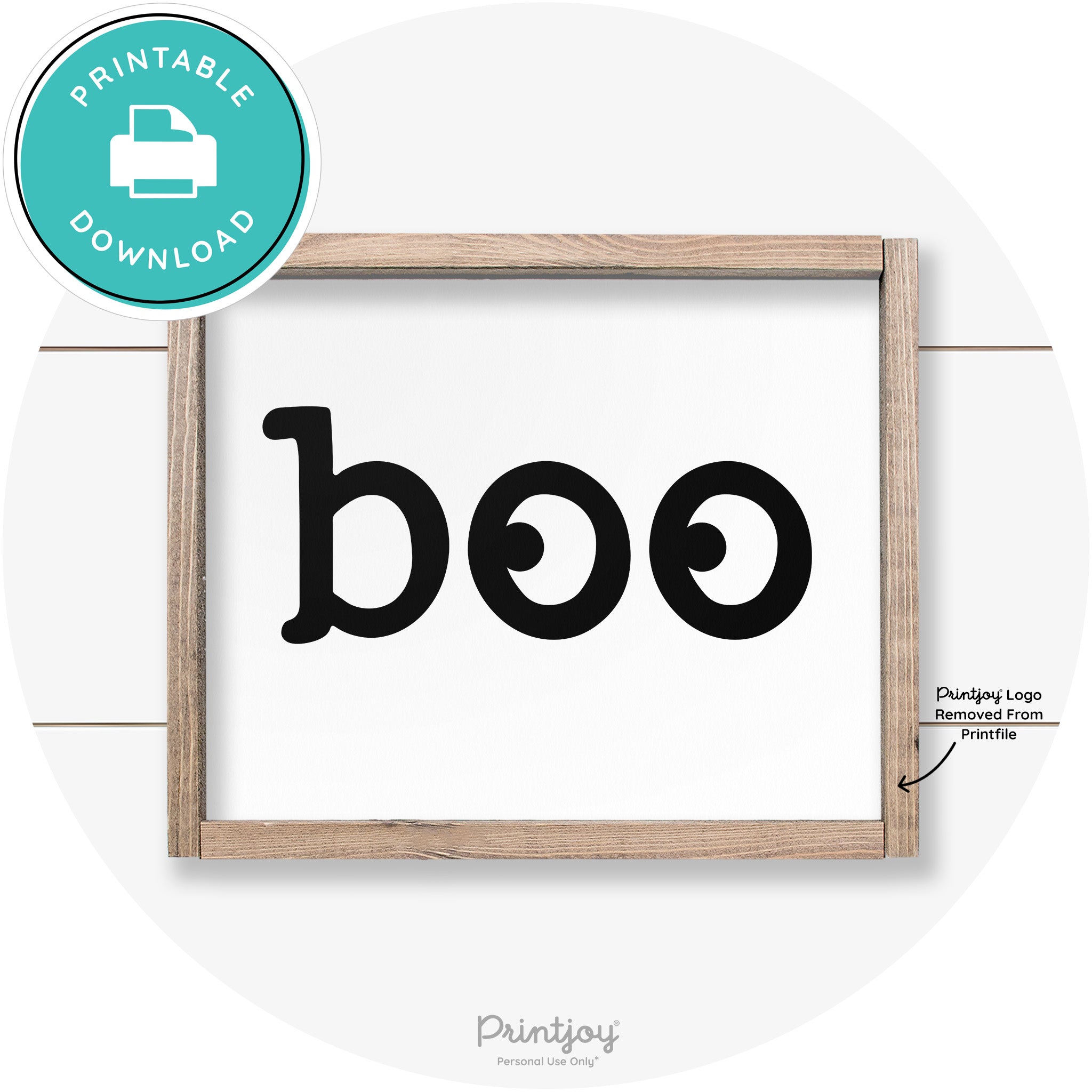 Boo Creepy Eyes Halloween Fun Farmhouse Wall Art Free Printable