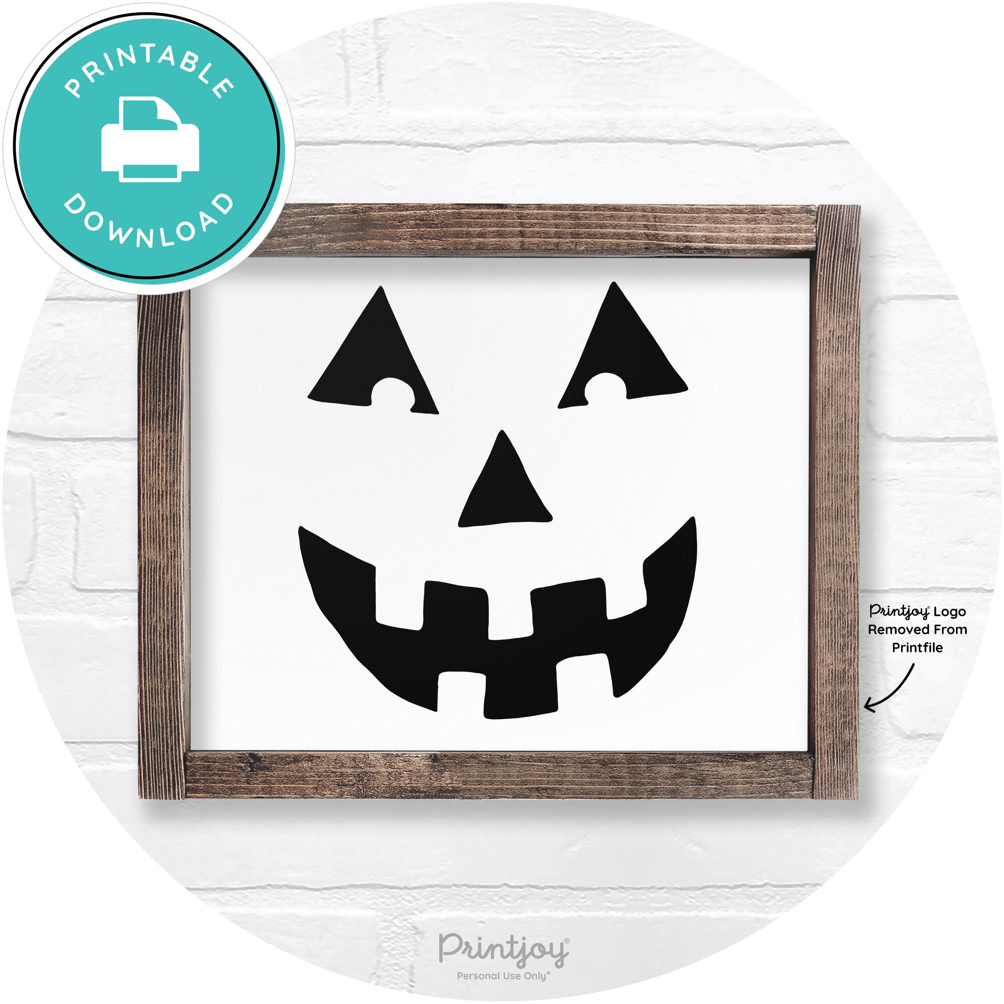 Jack O Lantern Halloween Rustic Farmhouse Wall Art Printable