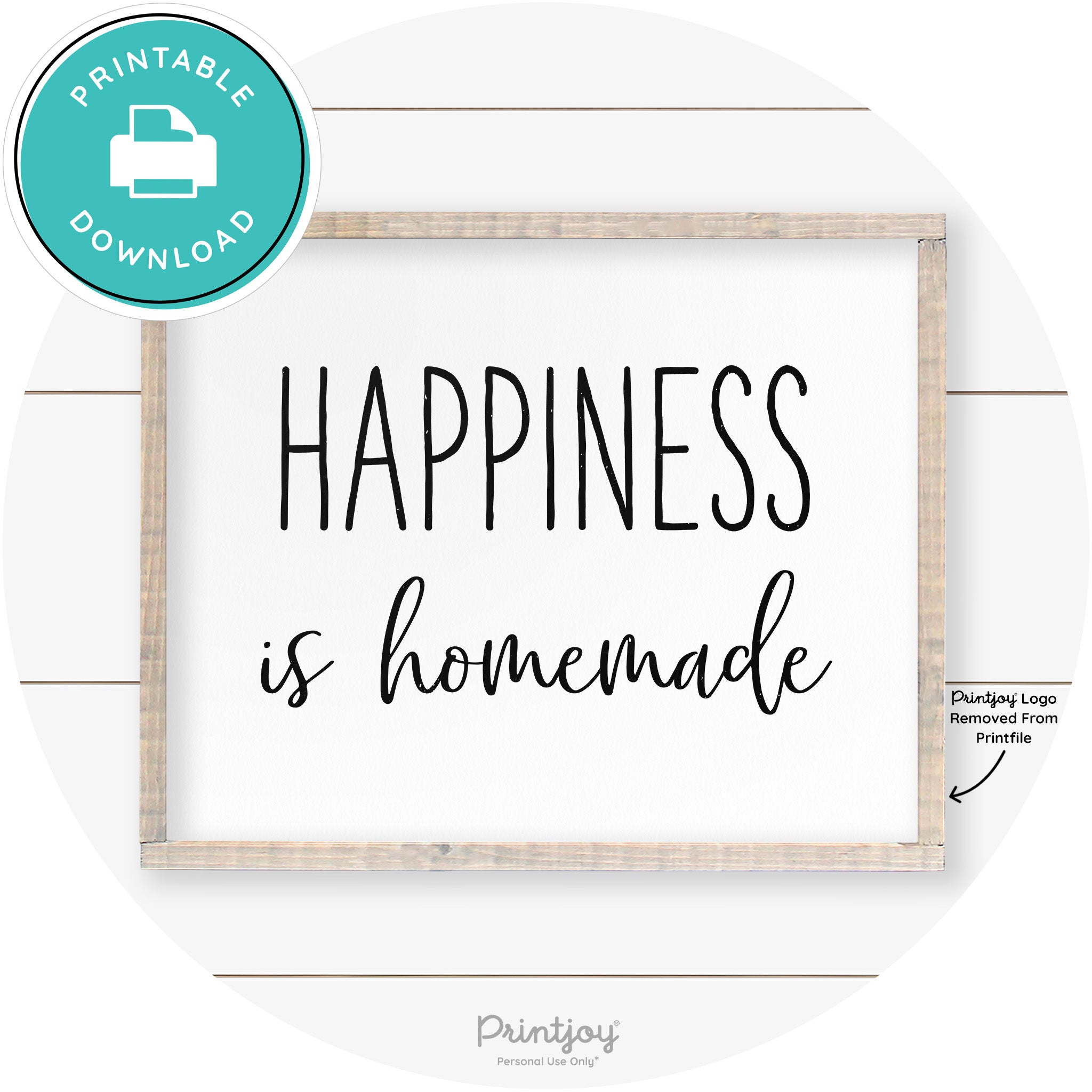 Happiness Is Homemade Kitchen Farmhouse Wall Art Free Printable