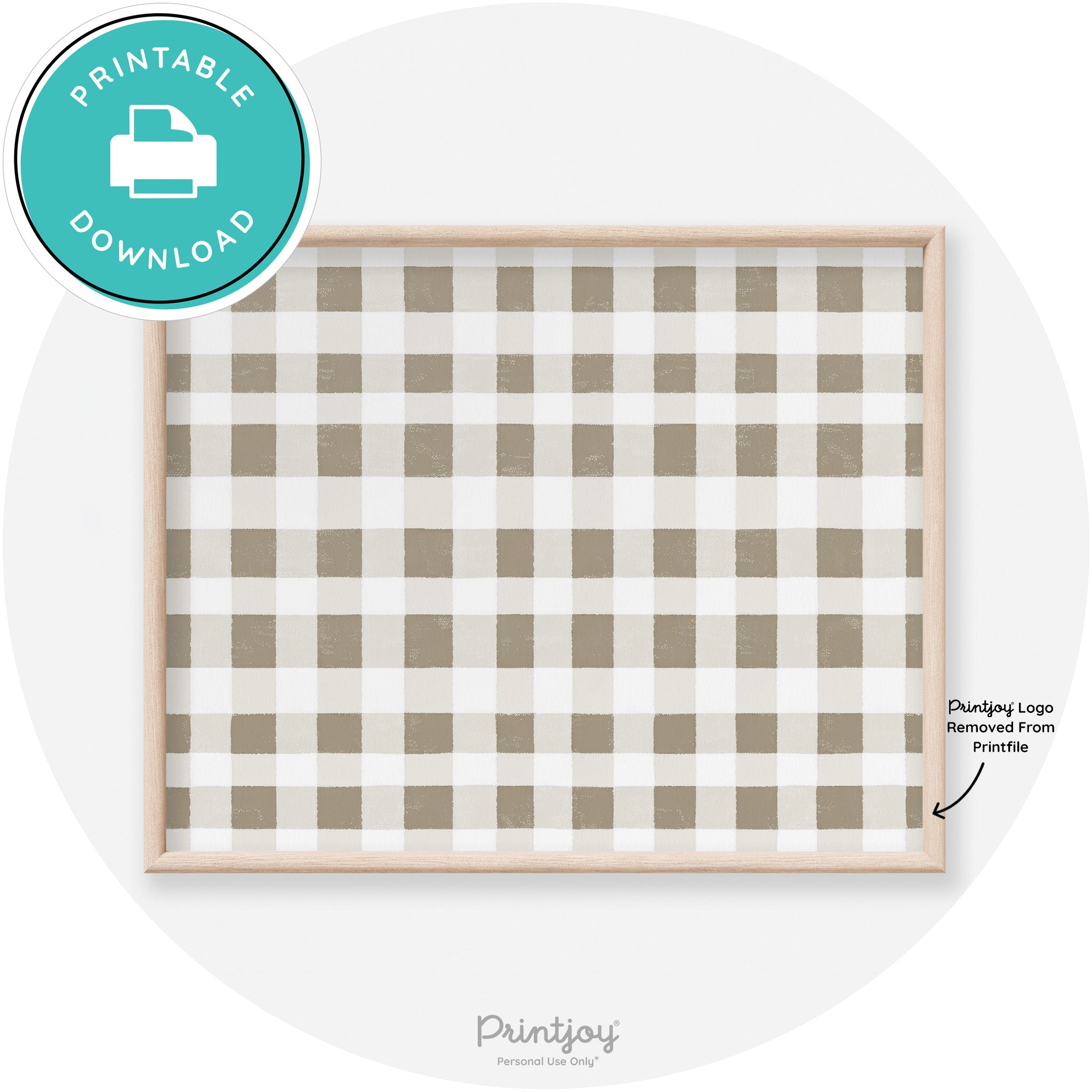 Fall Plaid Neutral Modern Transitional Decor Wall Art Free Printable - Printjoy