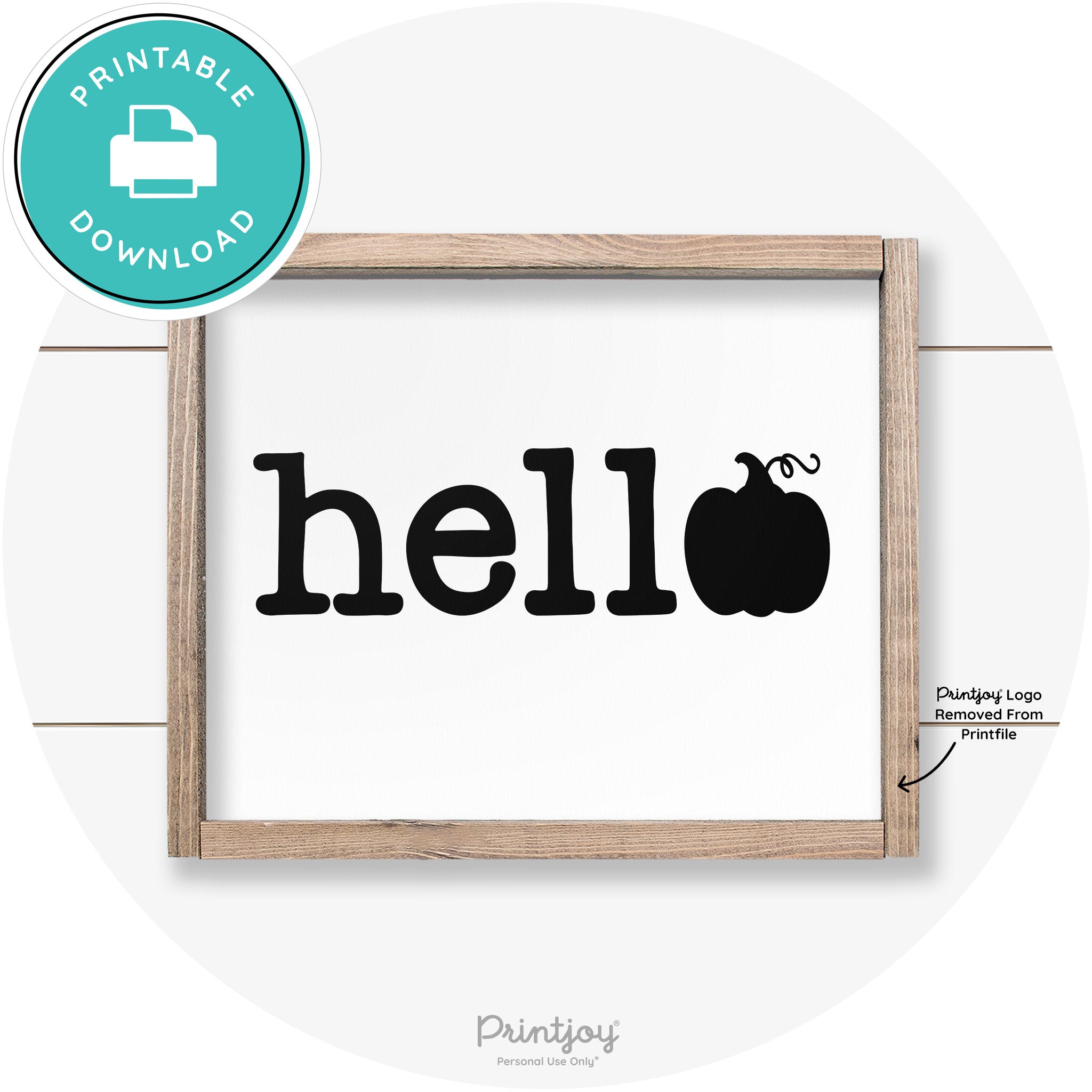Hello Pumpkin Fall Autumn Cute Farmhouse Wall Art Free Printable