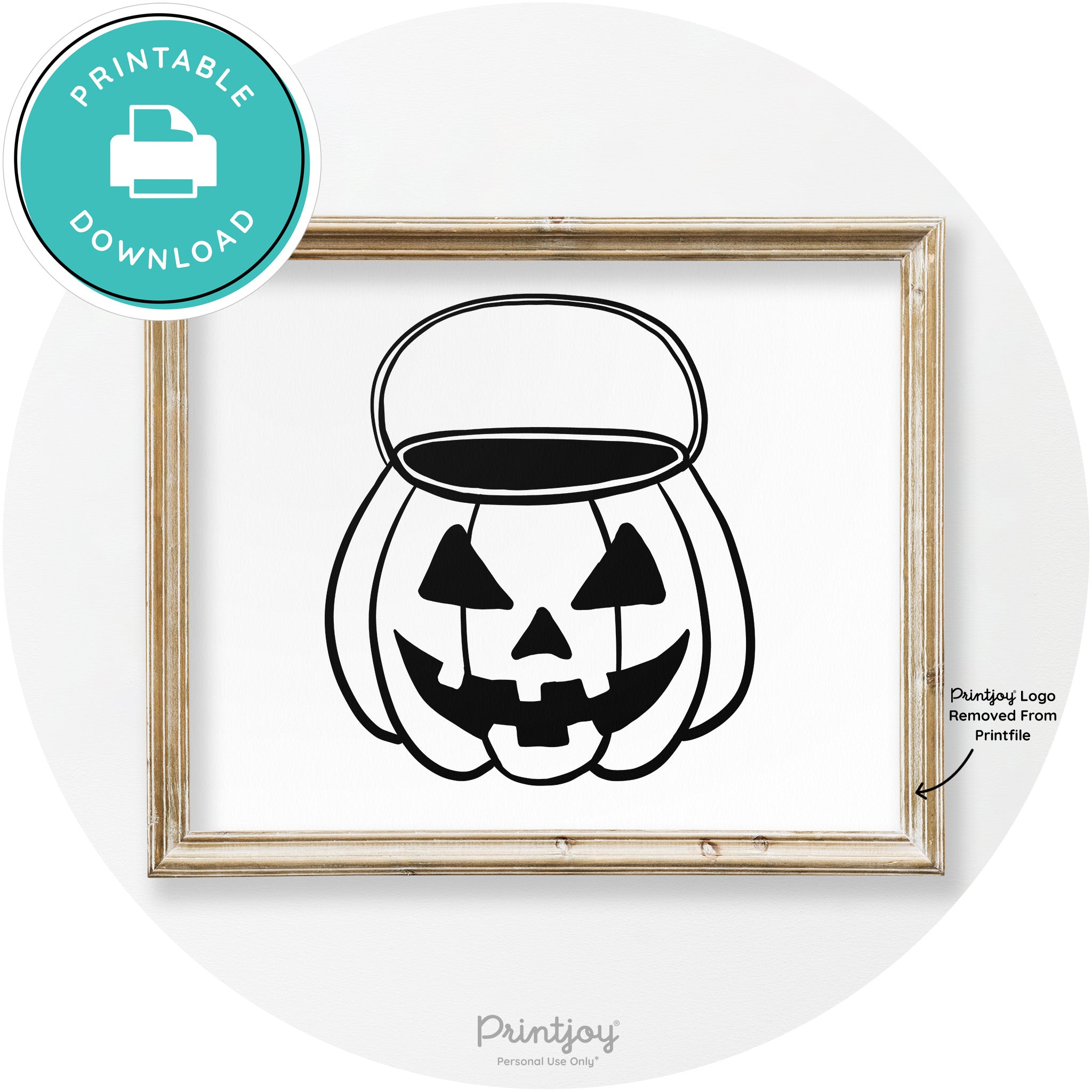Jack O Lantern Treat Bucket Vintage Halloween Wall Art Free Printable