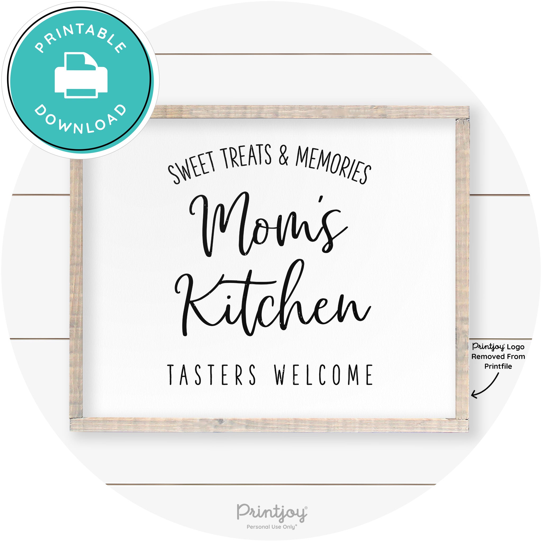 Mom's Kitchen Tasters Welcome Farmhouse Wall Art Free Printable