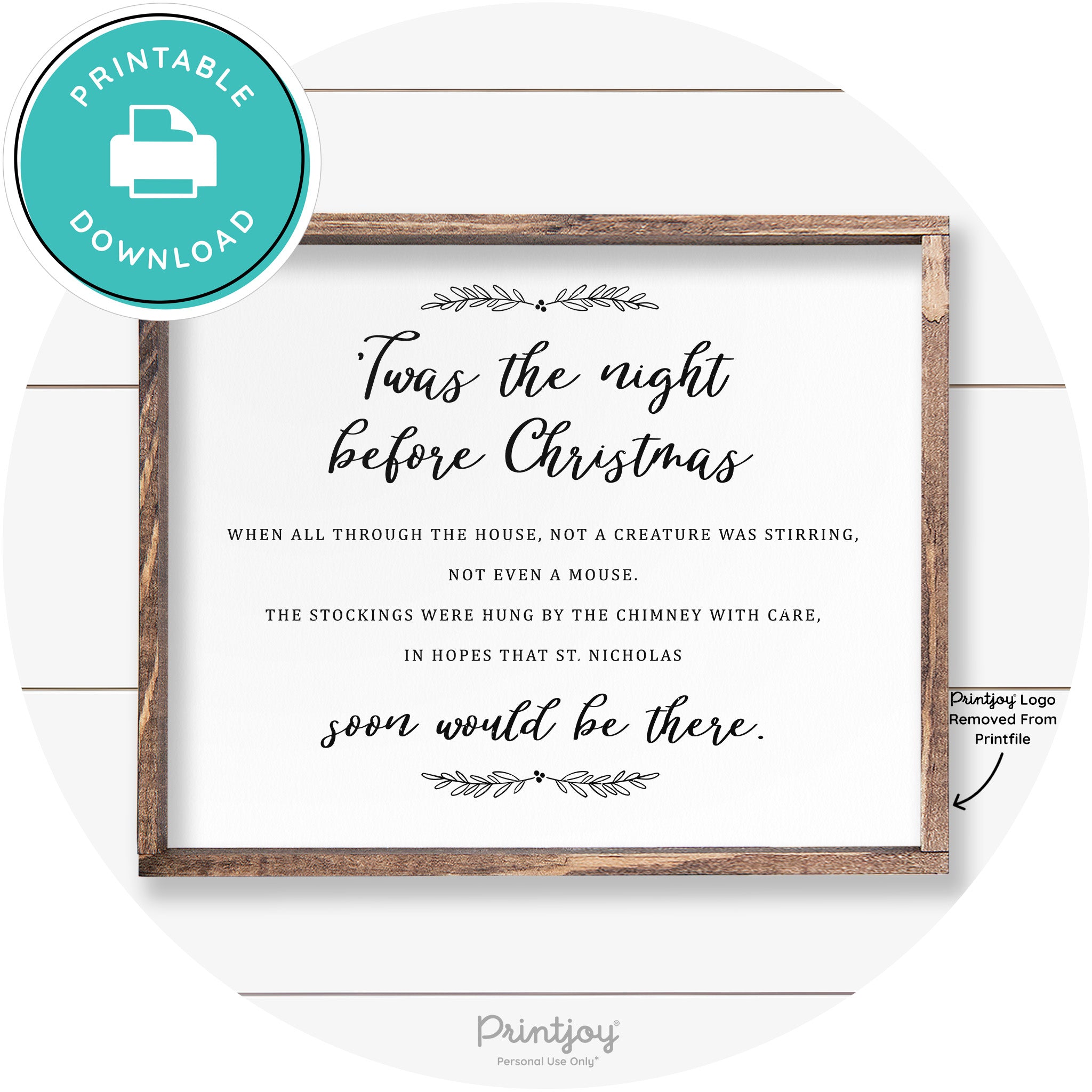 'Twas The Night Before Christmas Farmhouse Wall Art Free Printable