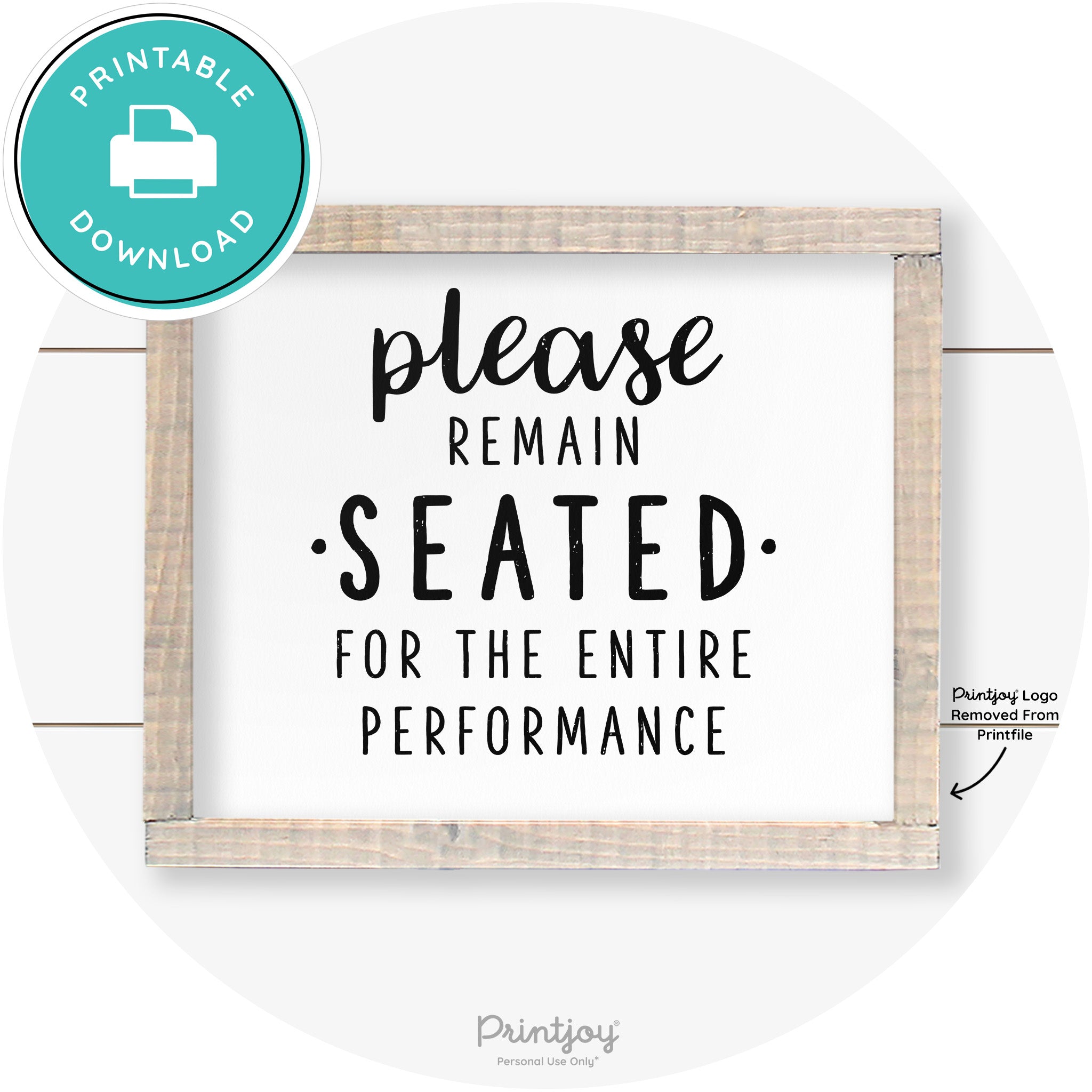 Please Remain Seated Funny Bathroom Farmhouse Art Free Printable