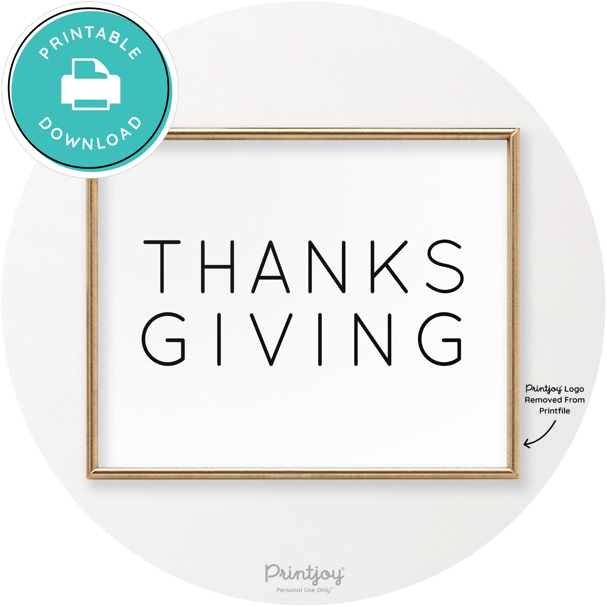 Thanksgiving Cute Typography Modern Chic Wall Art Printable