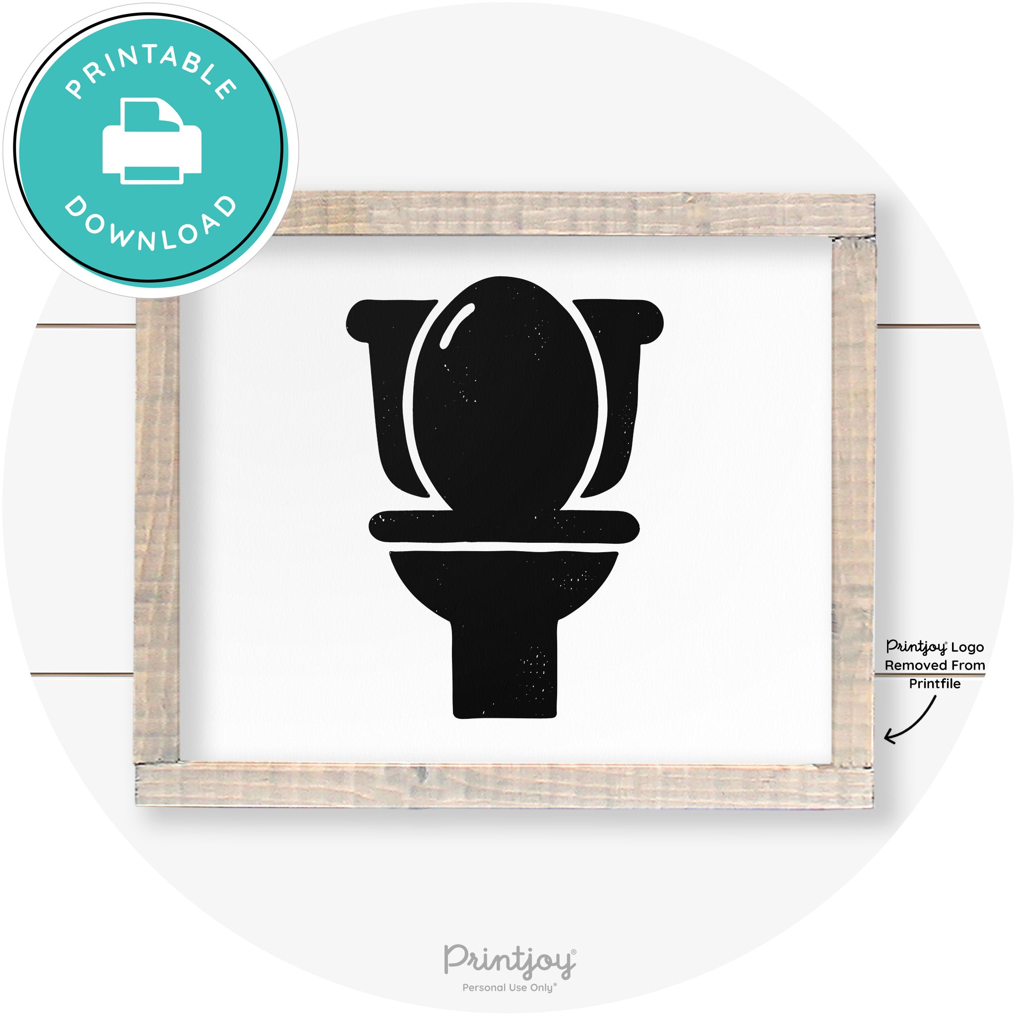 Toilet Seat Bathroom Sign Farmhouse Wall Art Decor Free Printable