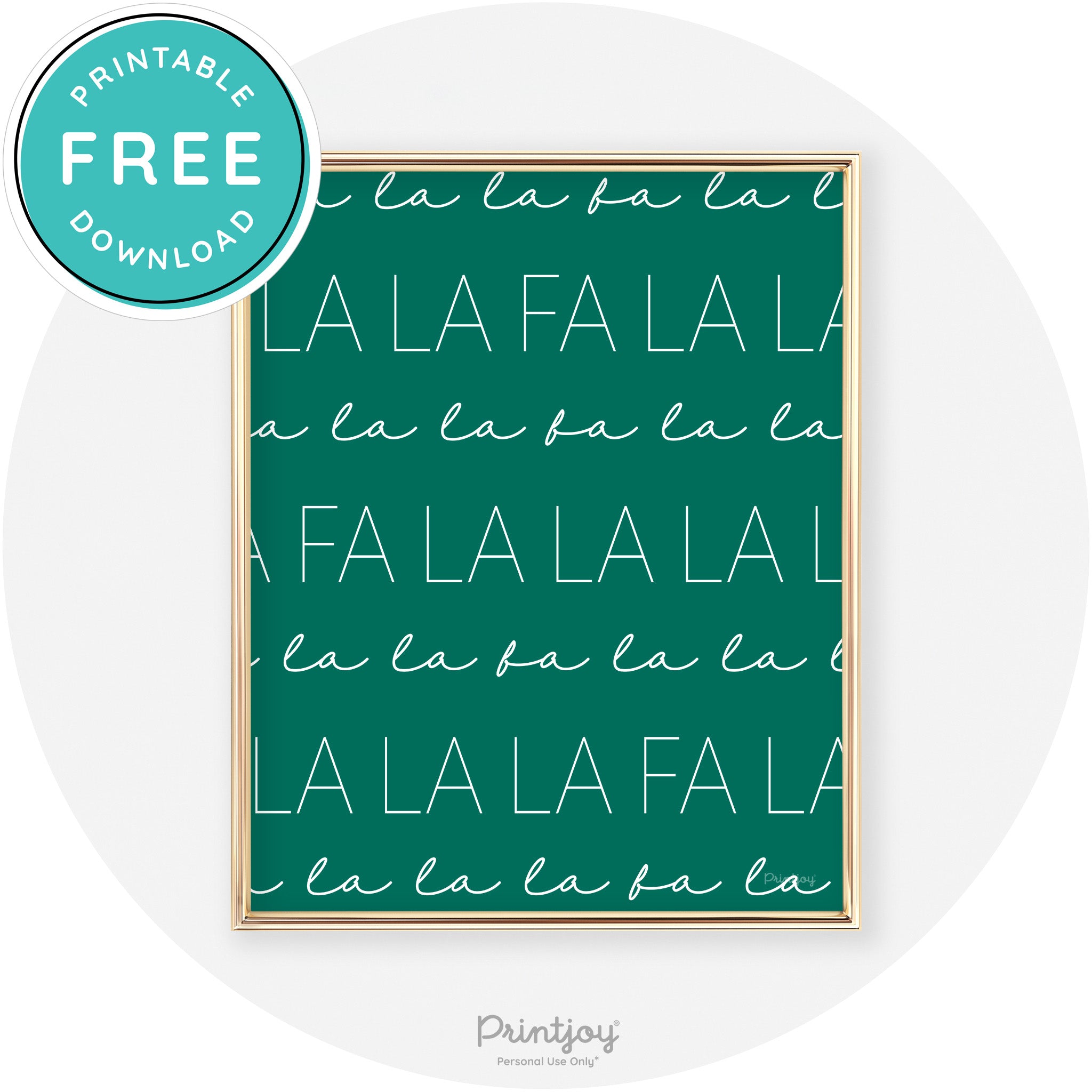 Fa La La Pattern Cute Modern Chic Wall Art Decor Free Printable