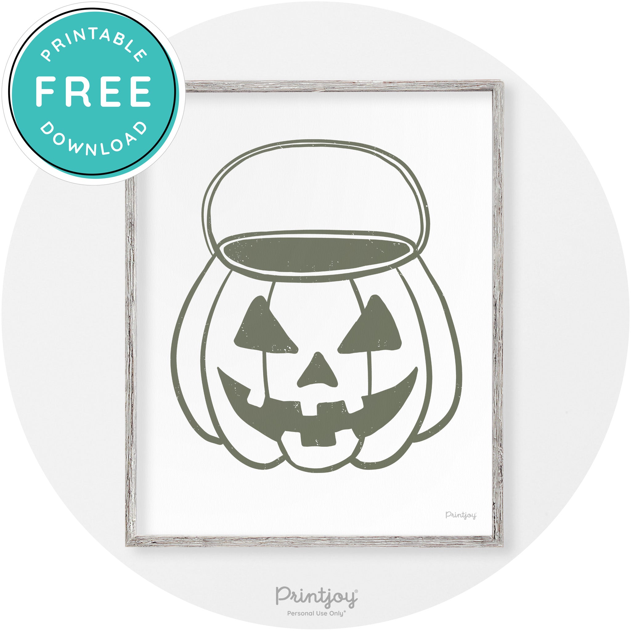 Jack O Lantern Treat Bucket Vintage Halloween Wall Art Free Printable - Printjoy