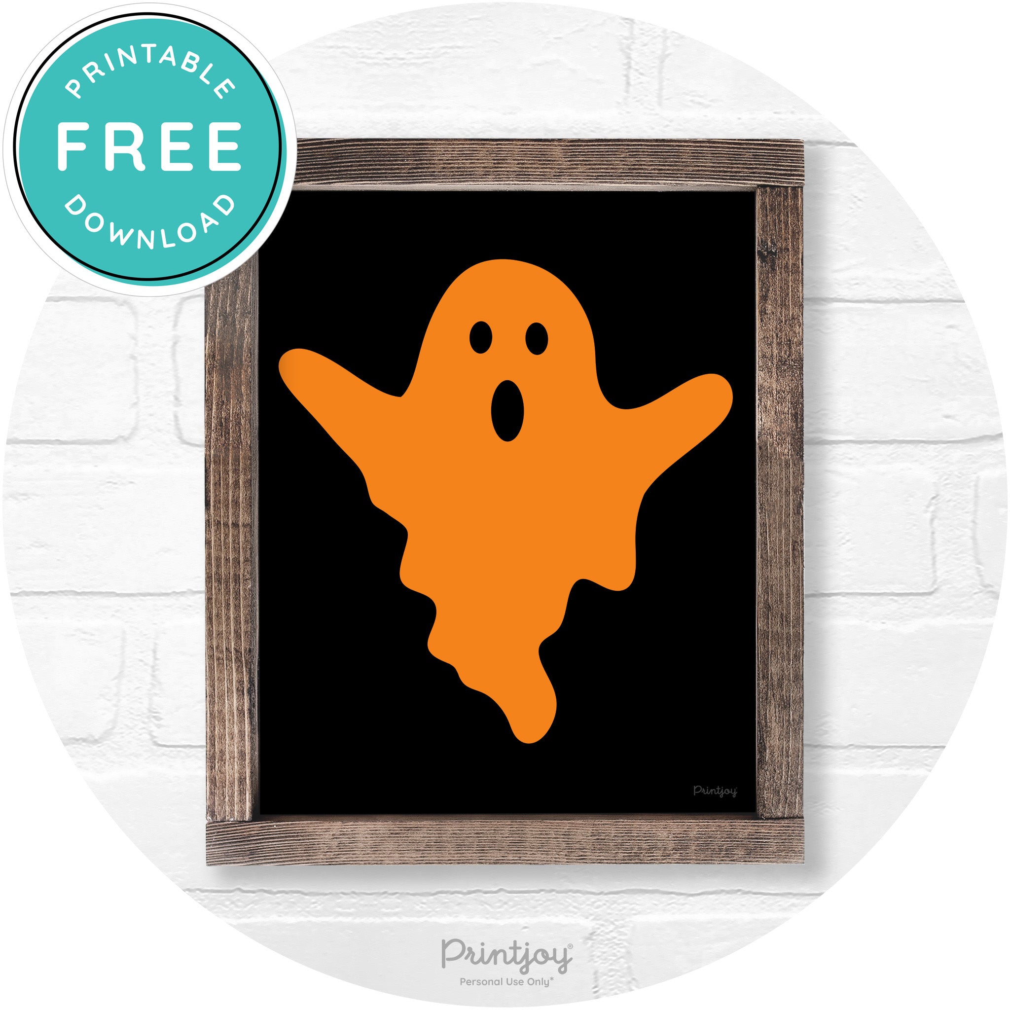 Halloween Cute Ghost Rustic Farmhouse Wall Art Free Printable