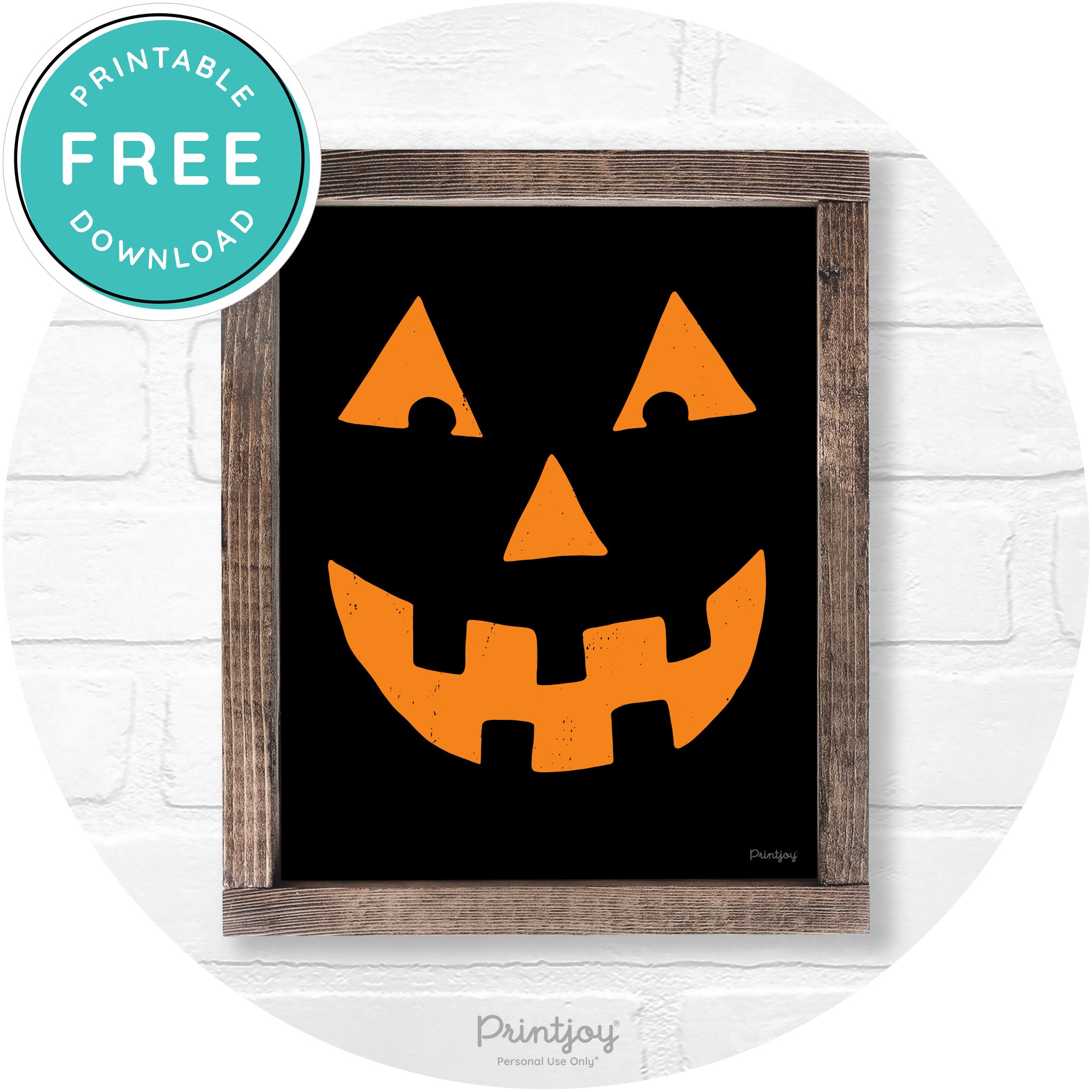 Jack O Lantern Halloween Rustic Farmhouse Wall Art Free Printable