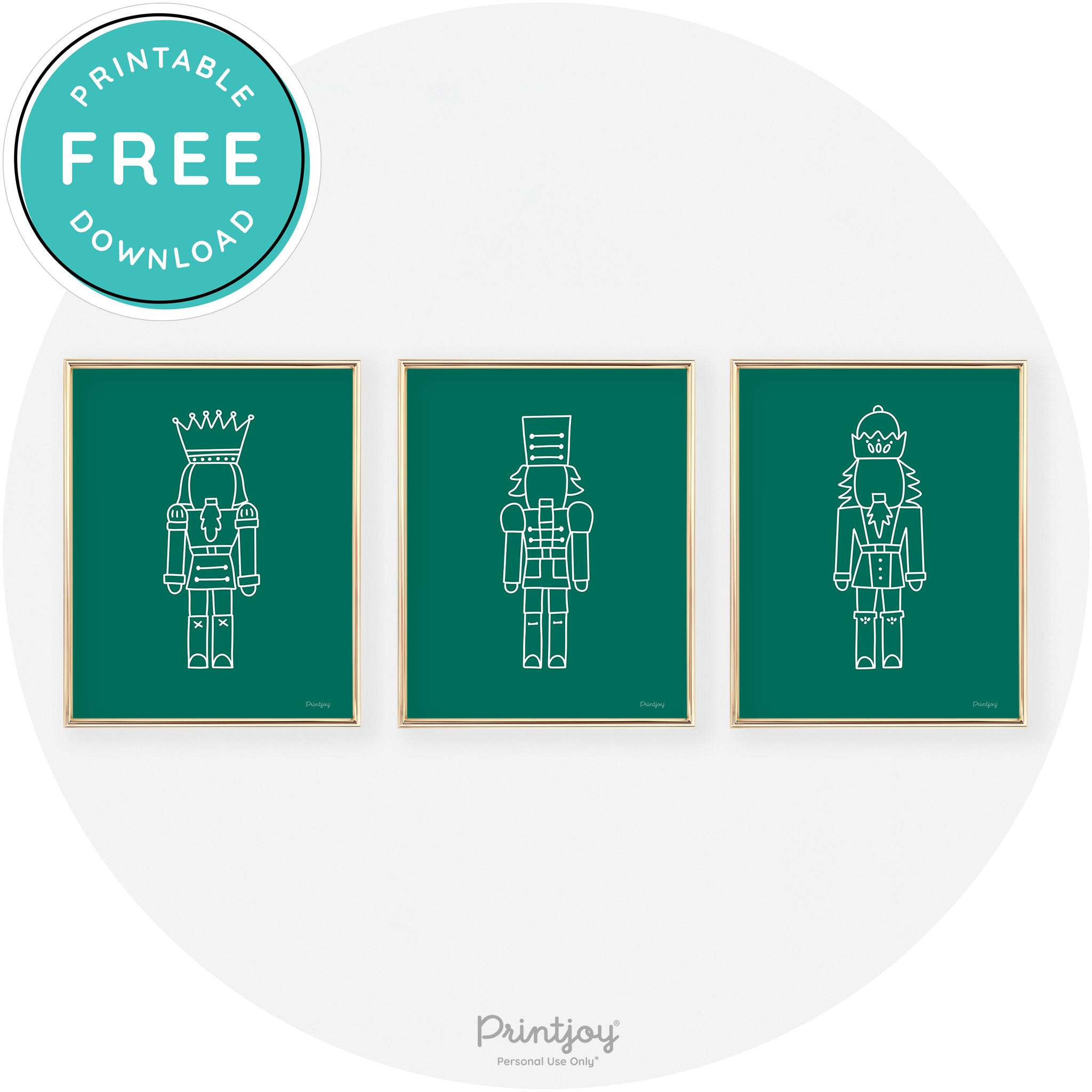 Nutcracker Line Art Set Of 3 Cute Christmas Chic Wall Art Free Printable