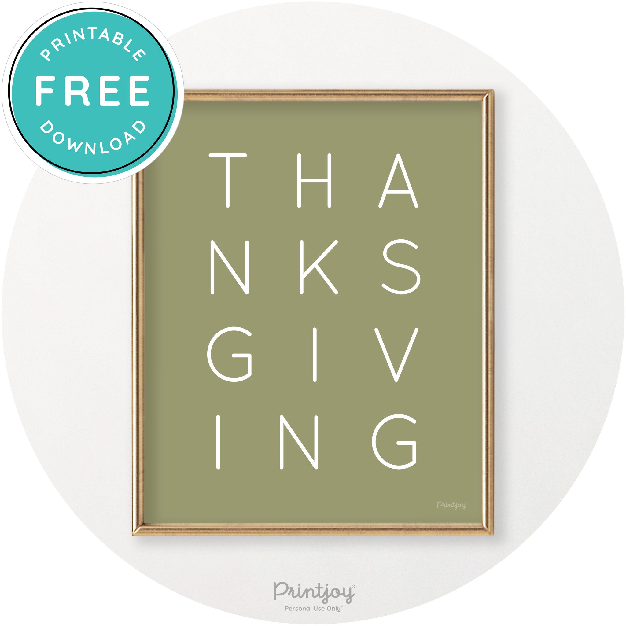 Thanksgiving Cute Typography Modern Chic Wall Art Printable