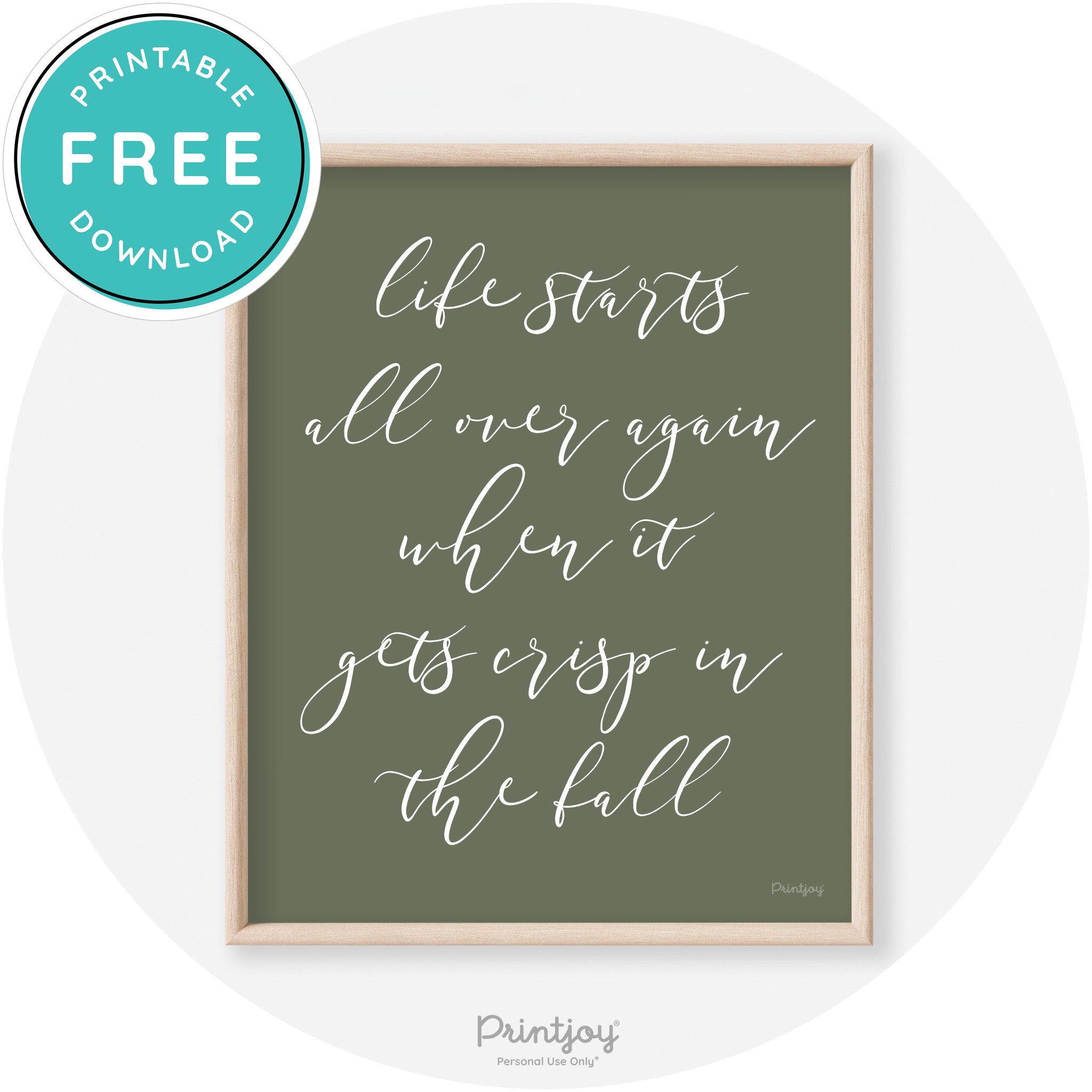 Fall Quote Modern Transitional Decor Wall Art Printable