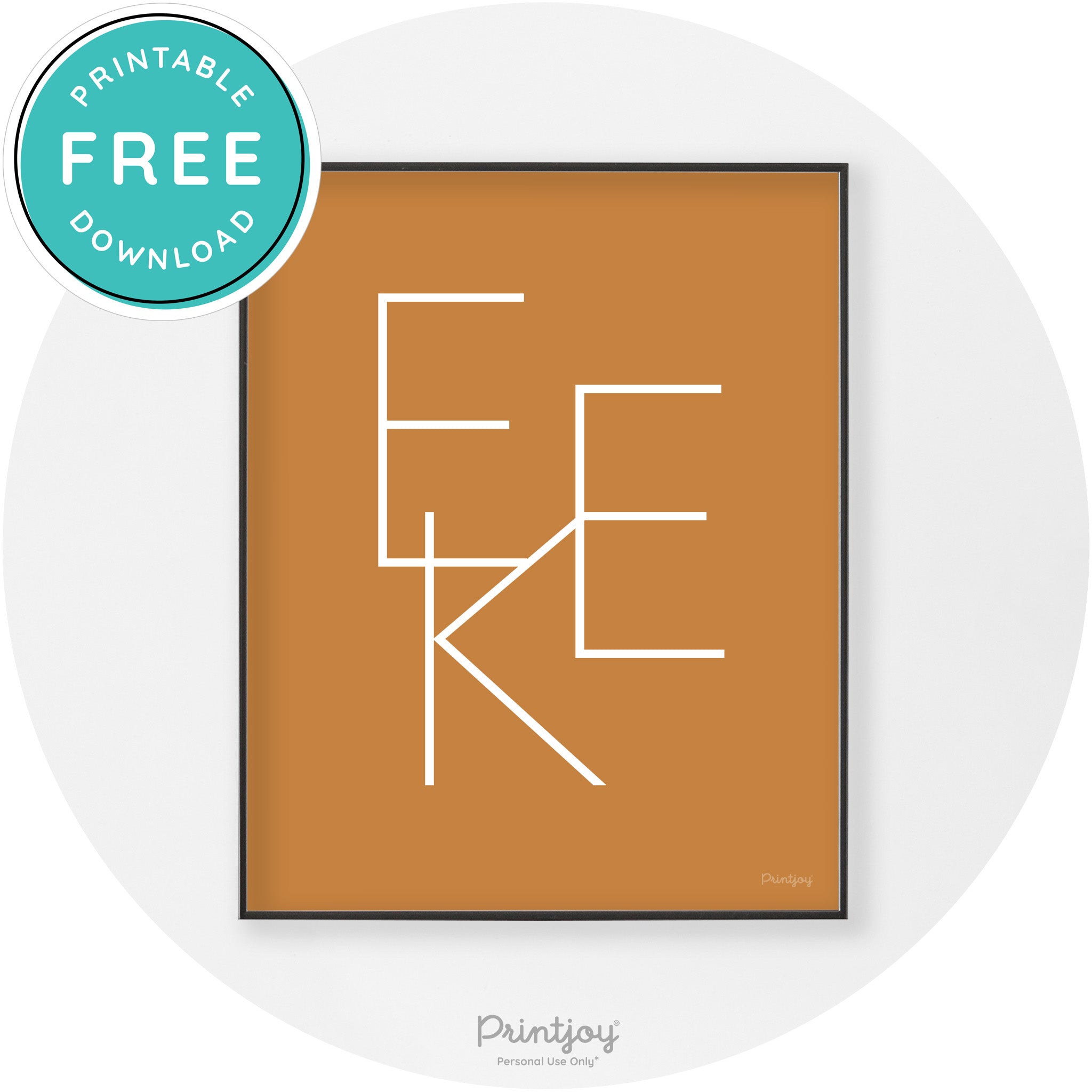 Eek Halloween Modern Chic Lettering Wall Art Decor Free Printable