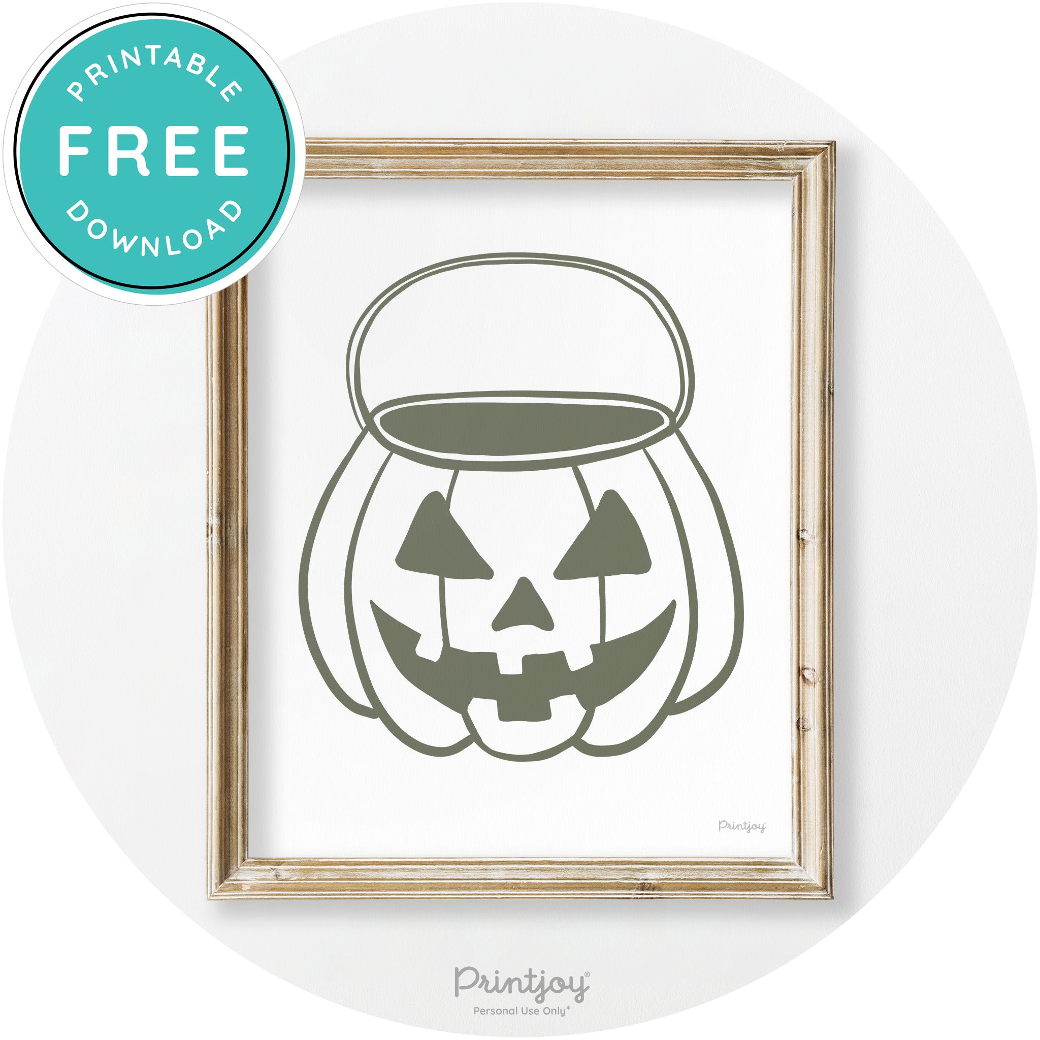 Jack O Lantern Treat Bucket Vintage Halloween Wall Art Free Printable