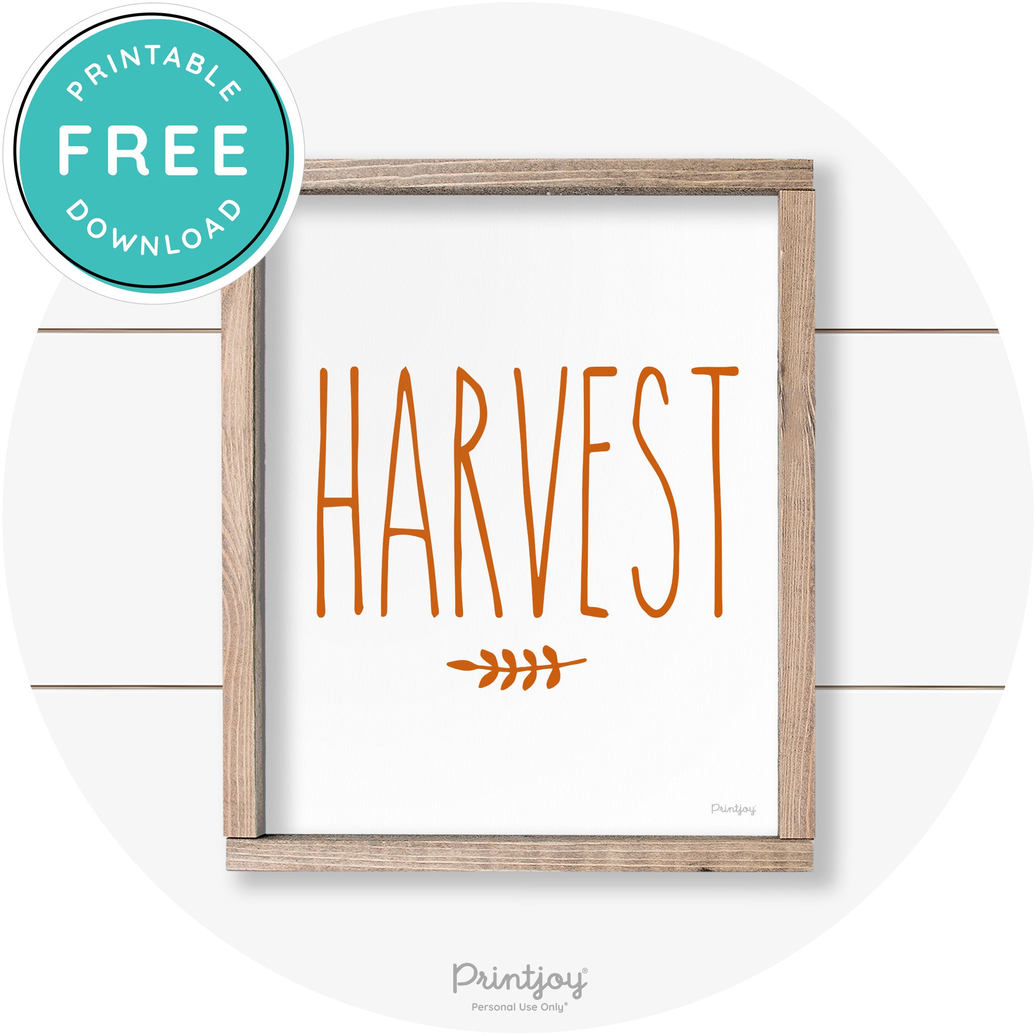 Fall Harvest Tall Letting Cute Farmhouse Wall Art Printable