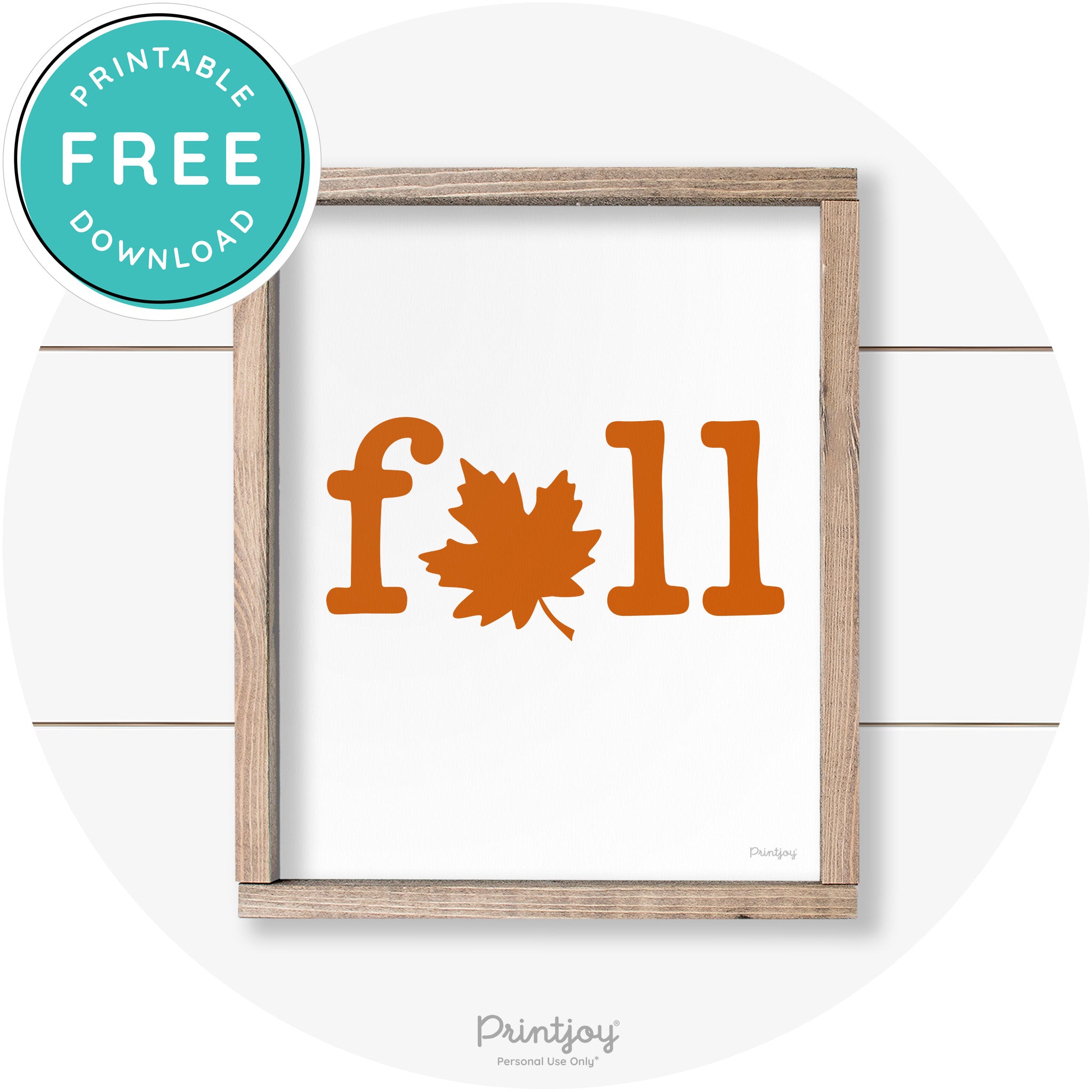 Fall Maple Leaf Cute Modern Farmhouse Wall Art Free Printable