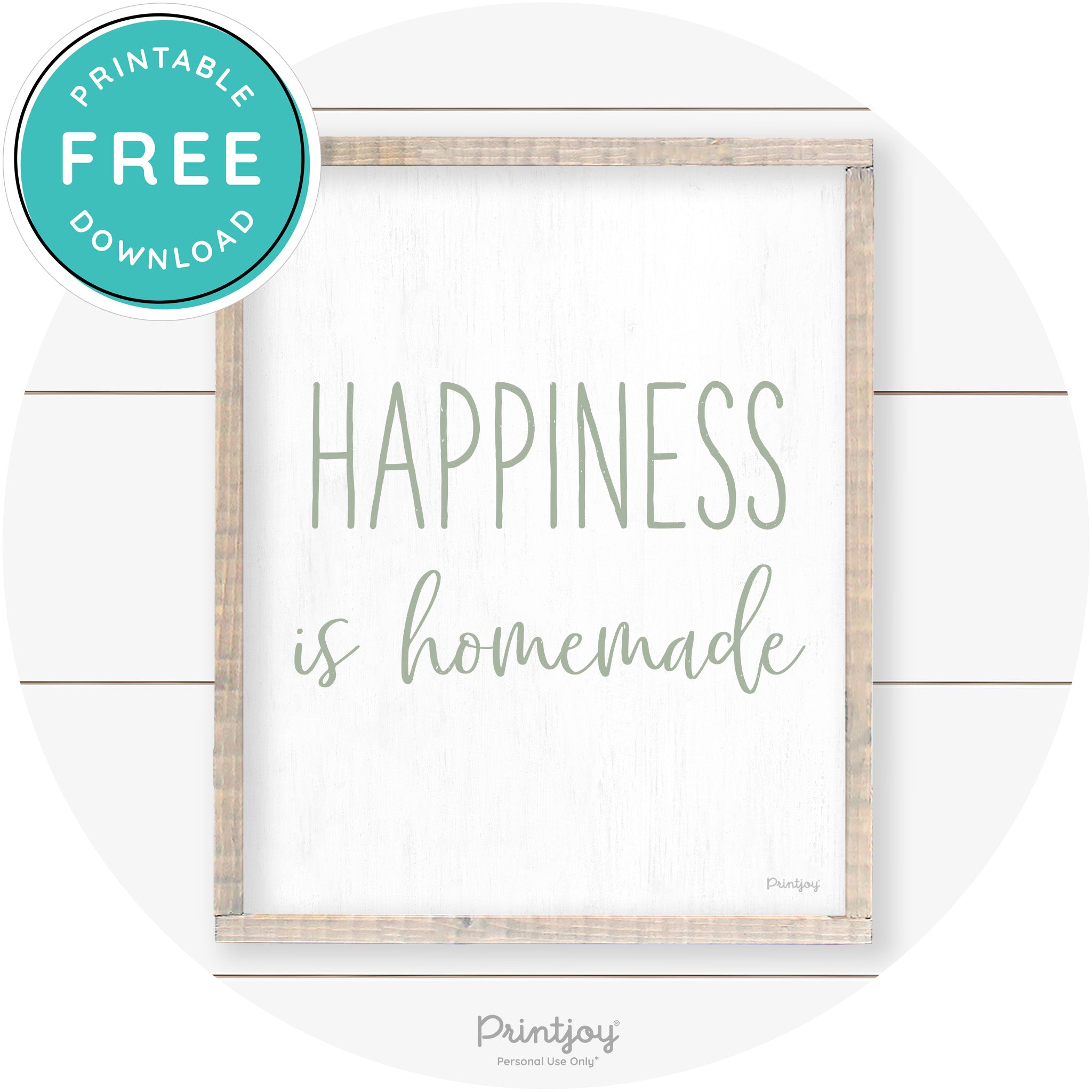 Happiness Is Homemade Kitchen Farmhouse Wall Art Free Printable