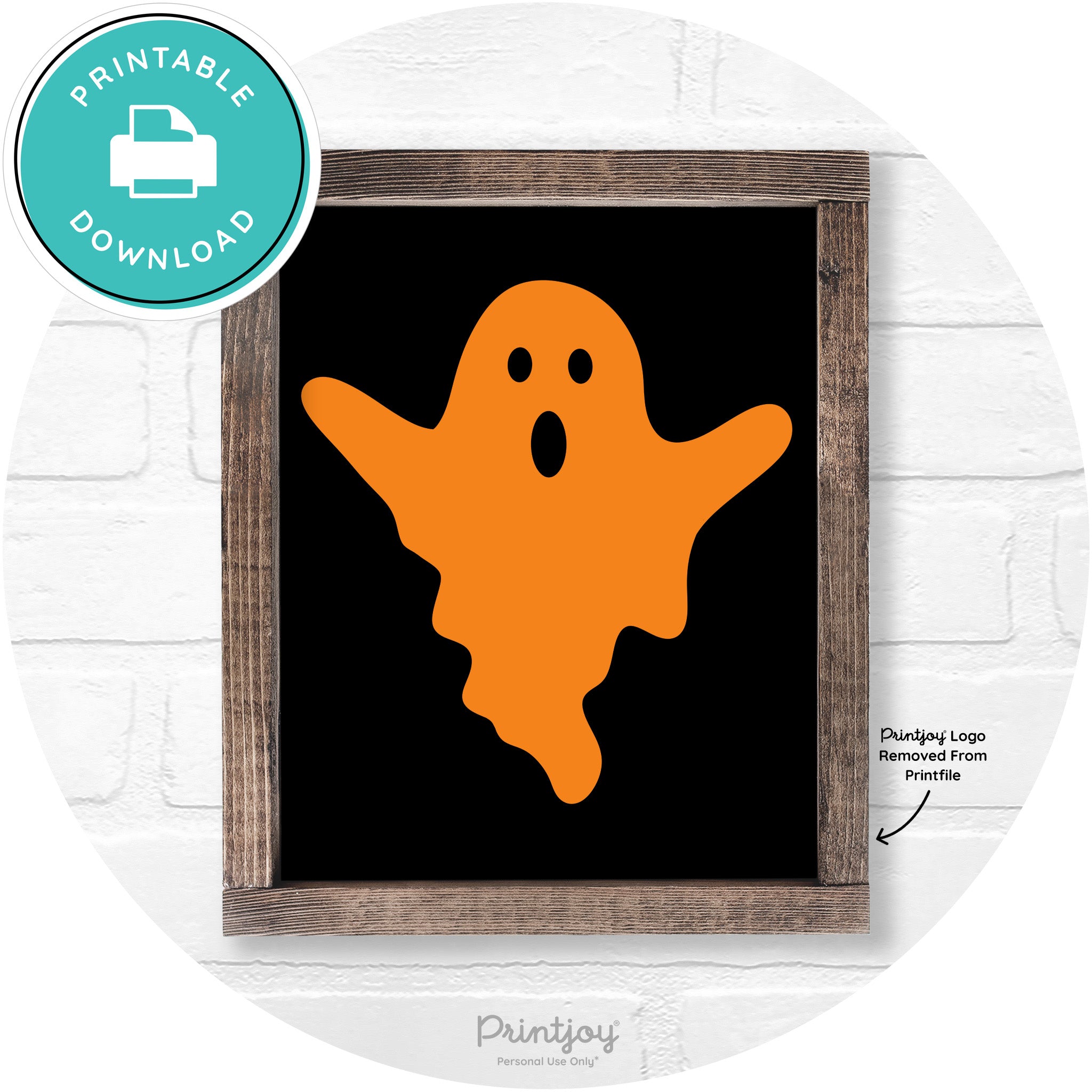 Halloween Cute Ghost Rustic Farmhouse Wall Art Free Printable
