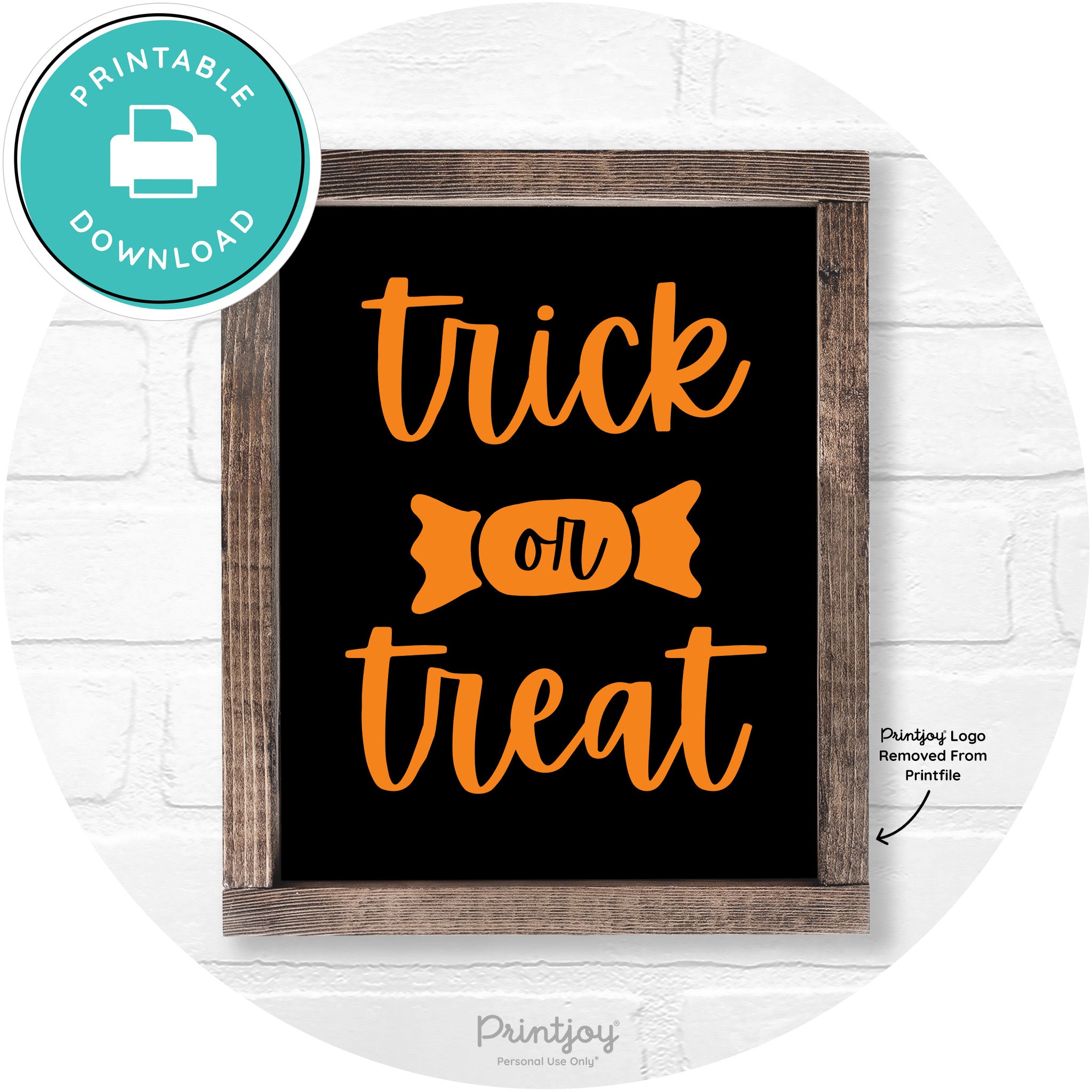 Trick Or Treat Halloween Rustic Farmhouse Wall Art Free Printable