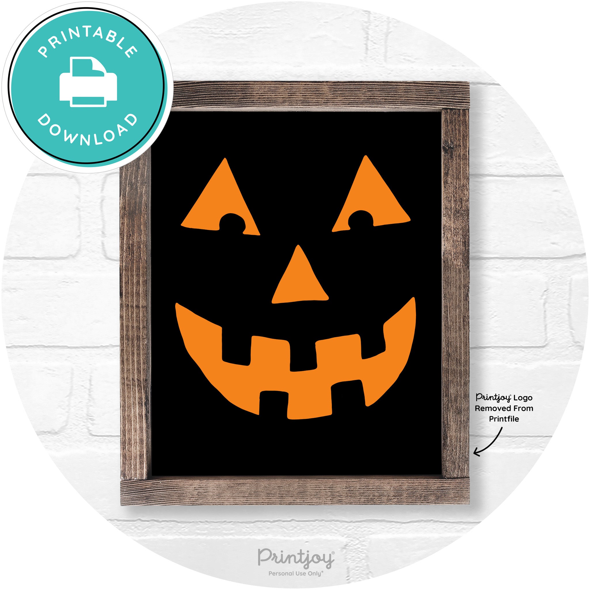 Jack O Lantern Halloween Rustic Farmhouse Wall Art Printable