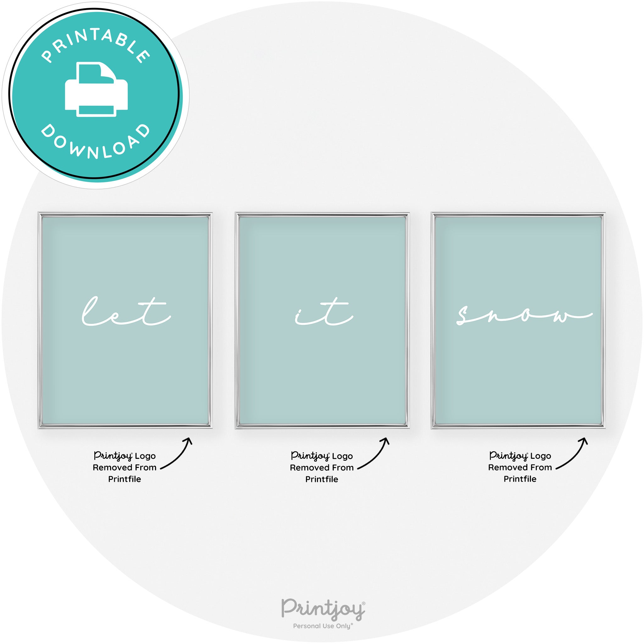 Let It Snow Set Of 3 Cute Winter Modern Chic Wall Art Free Printable