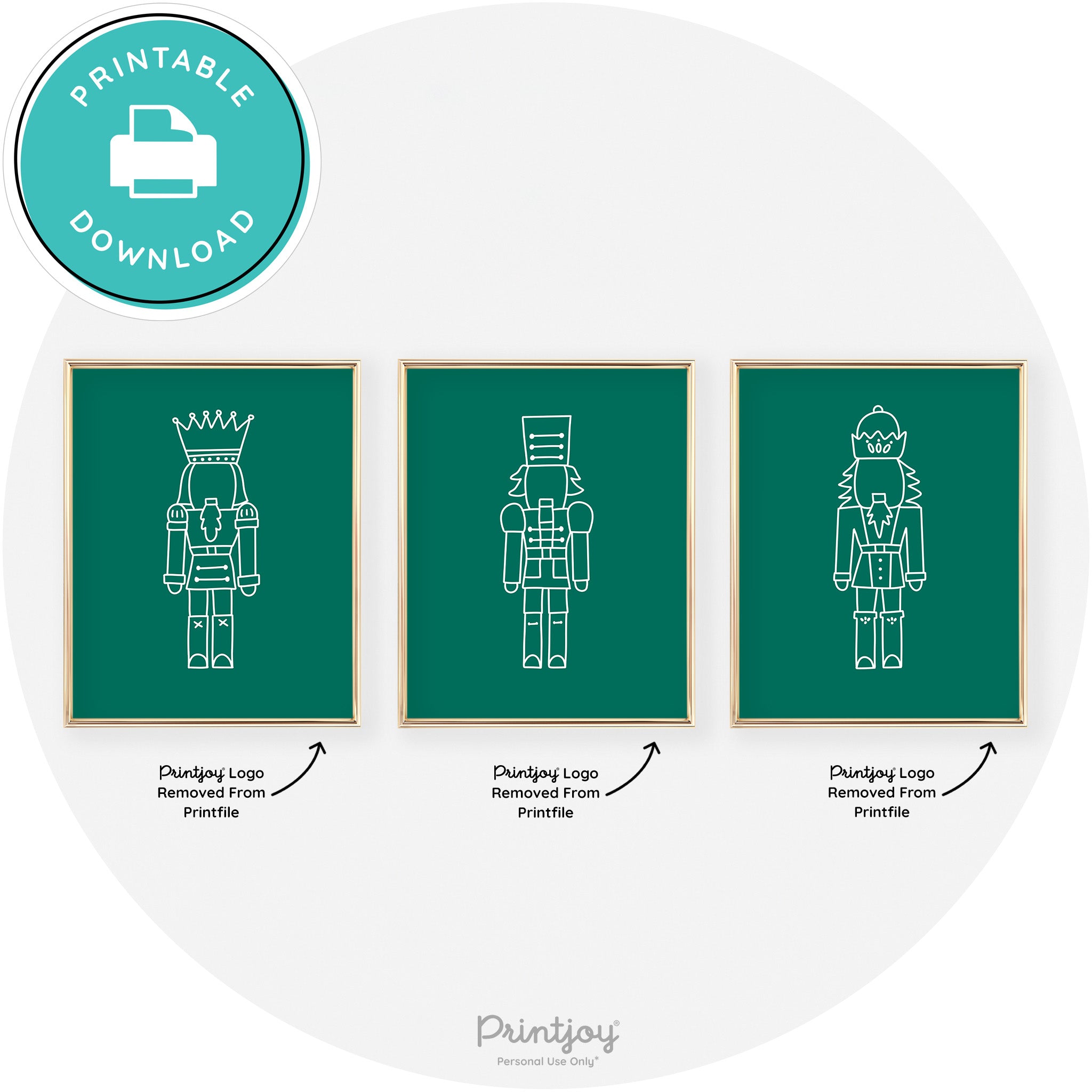 Nutcracker Line Art Set Of 3 Cute Christmas Chic Wall Art Free Printable