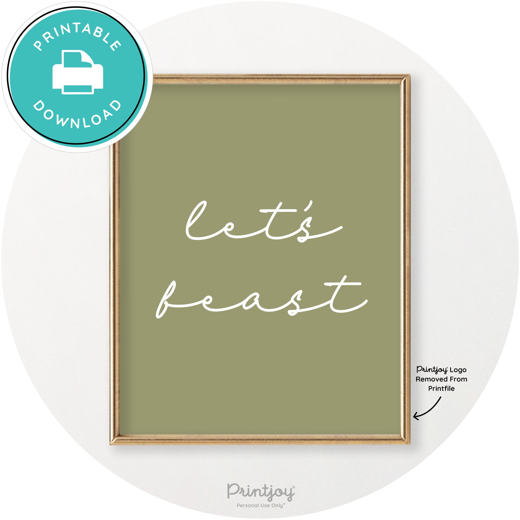 Let's Feast Cute Thanksgiving Modern Chic Wall Art Printable