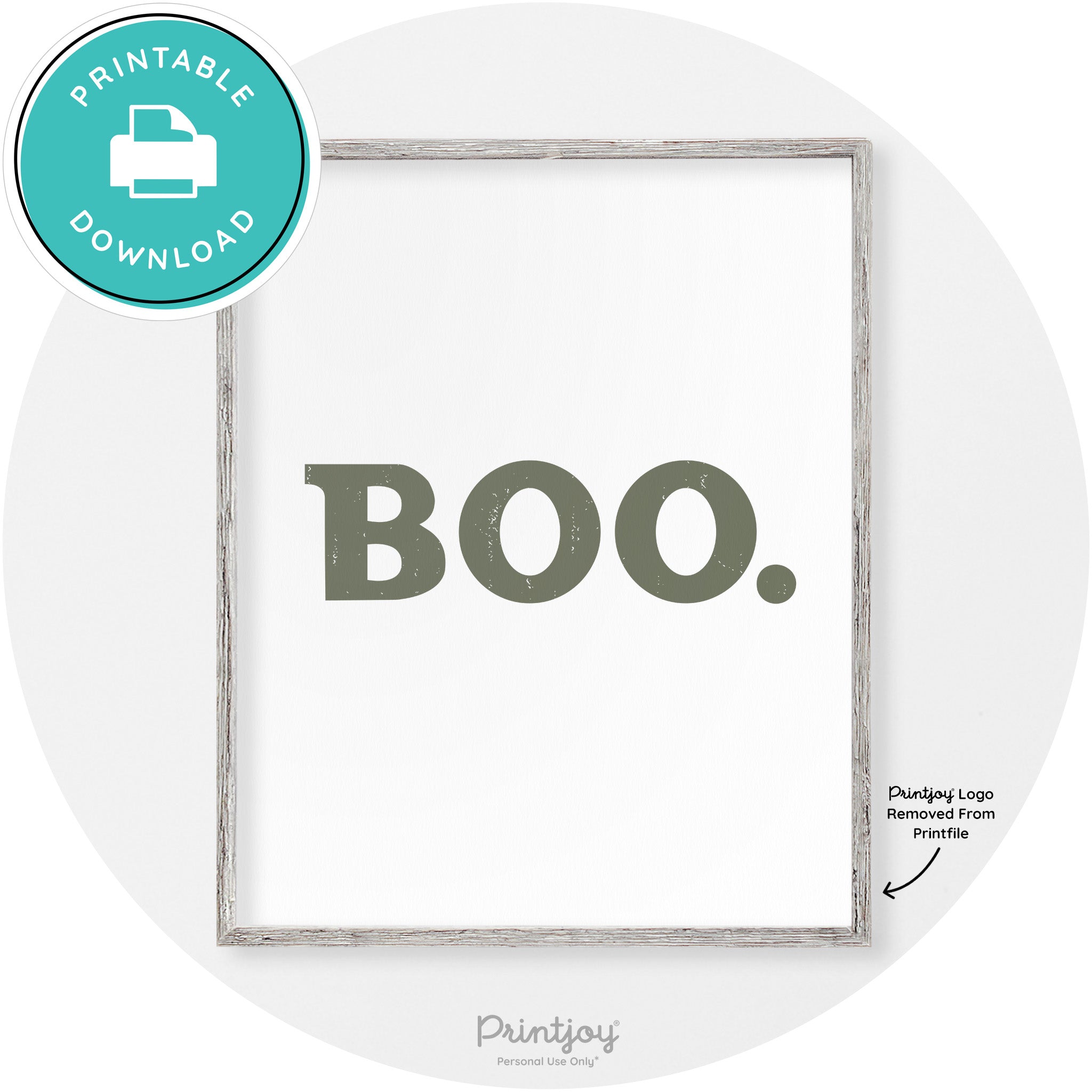 Boo Halloween Modern Vintage Wall Art Decor Free Printable
